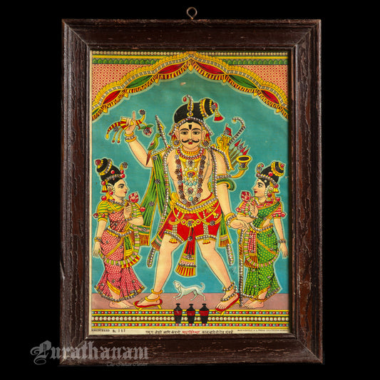 Sree Madurai Veeran - Embellished - Oleograph Print