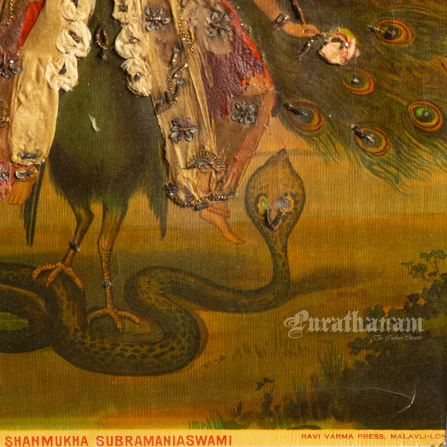 Shri Shanmukha Subramaniaswami by Ravi Varma- Embellished Oleograph Print