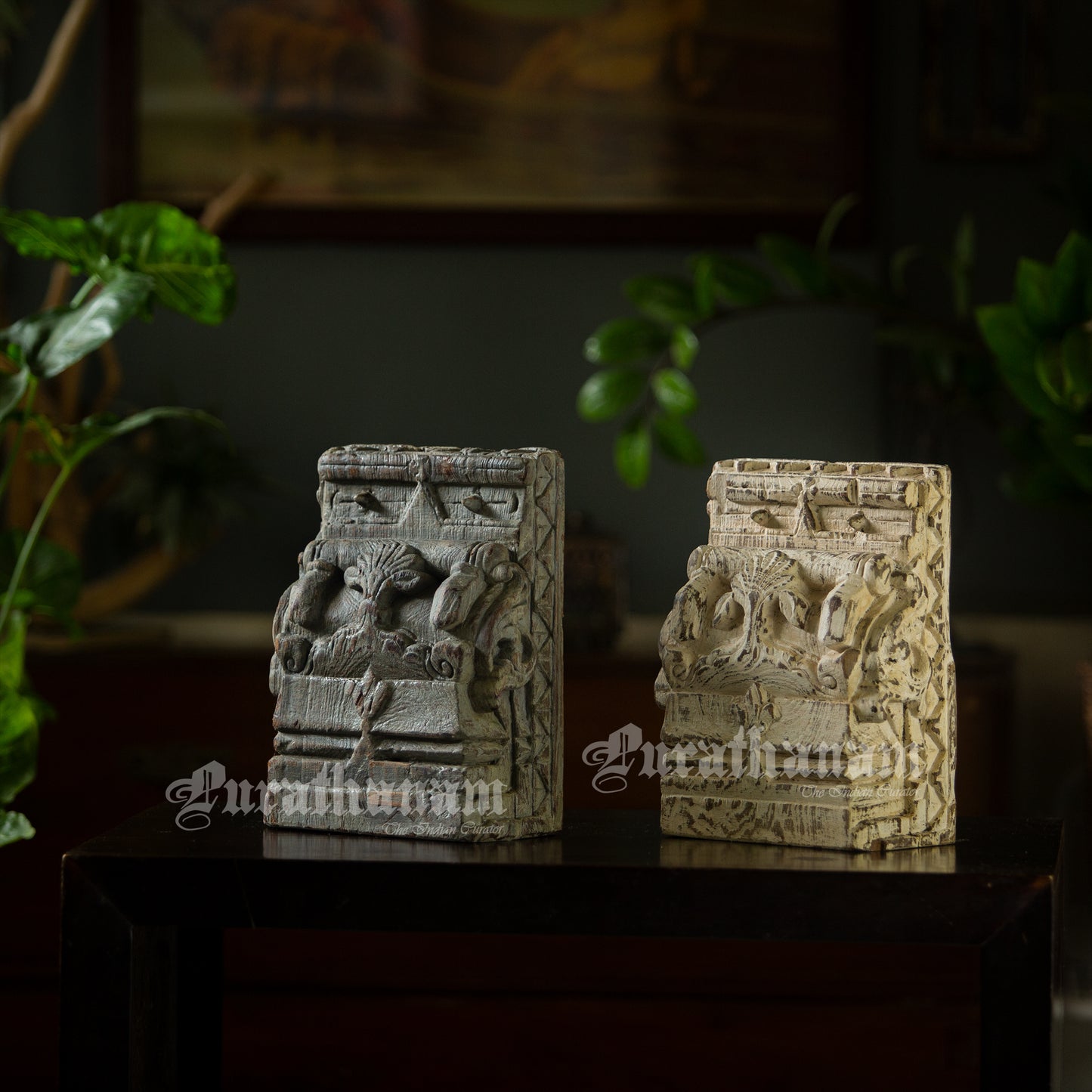 Wooden wall brackets - Pair
