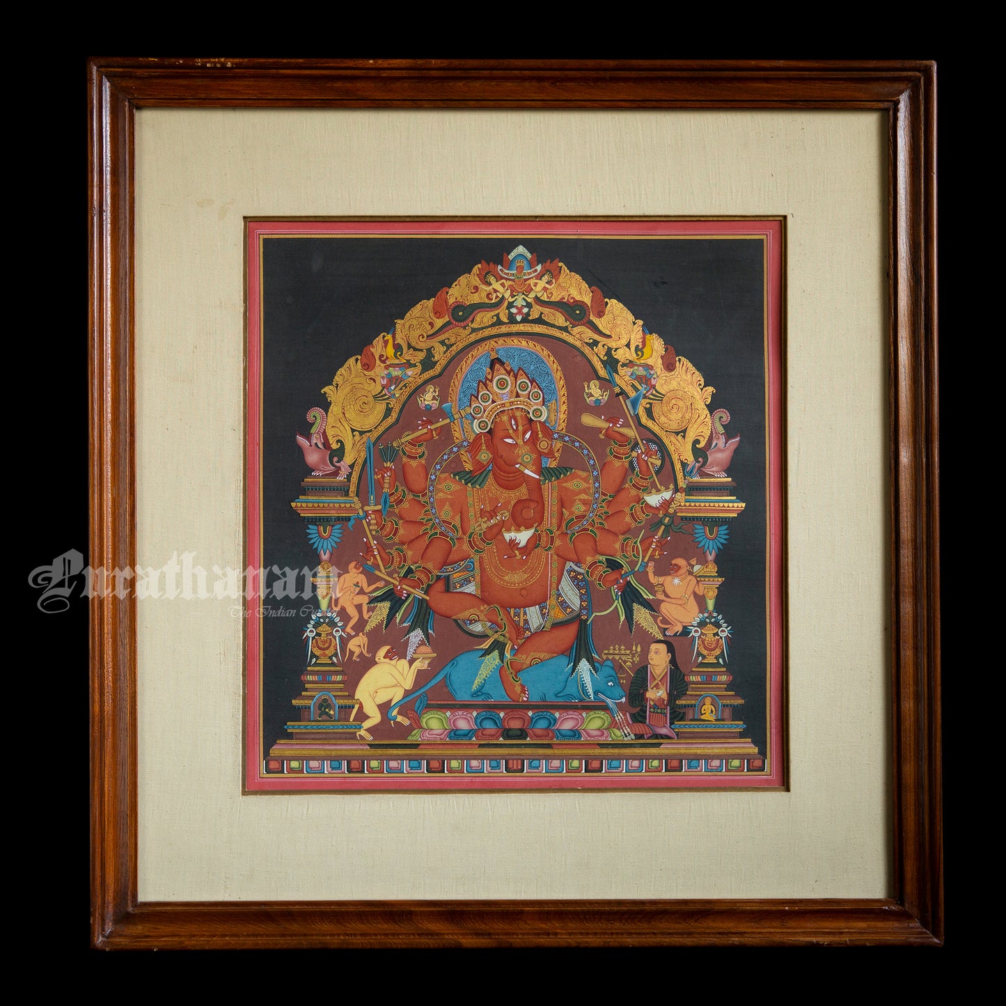 12-Armed Maha Rakta Ganapati - Tibetan thangka Art