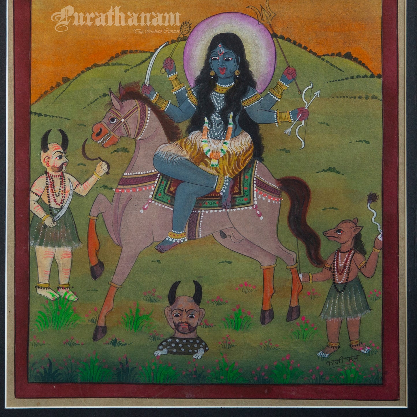 Kaalratri Devi from the Bengal School of art- Miniature Painting