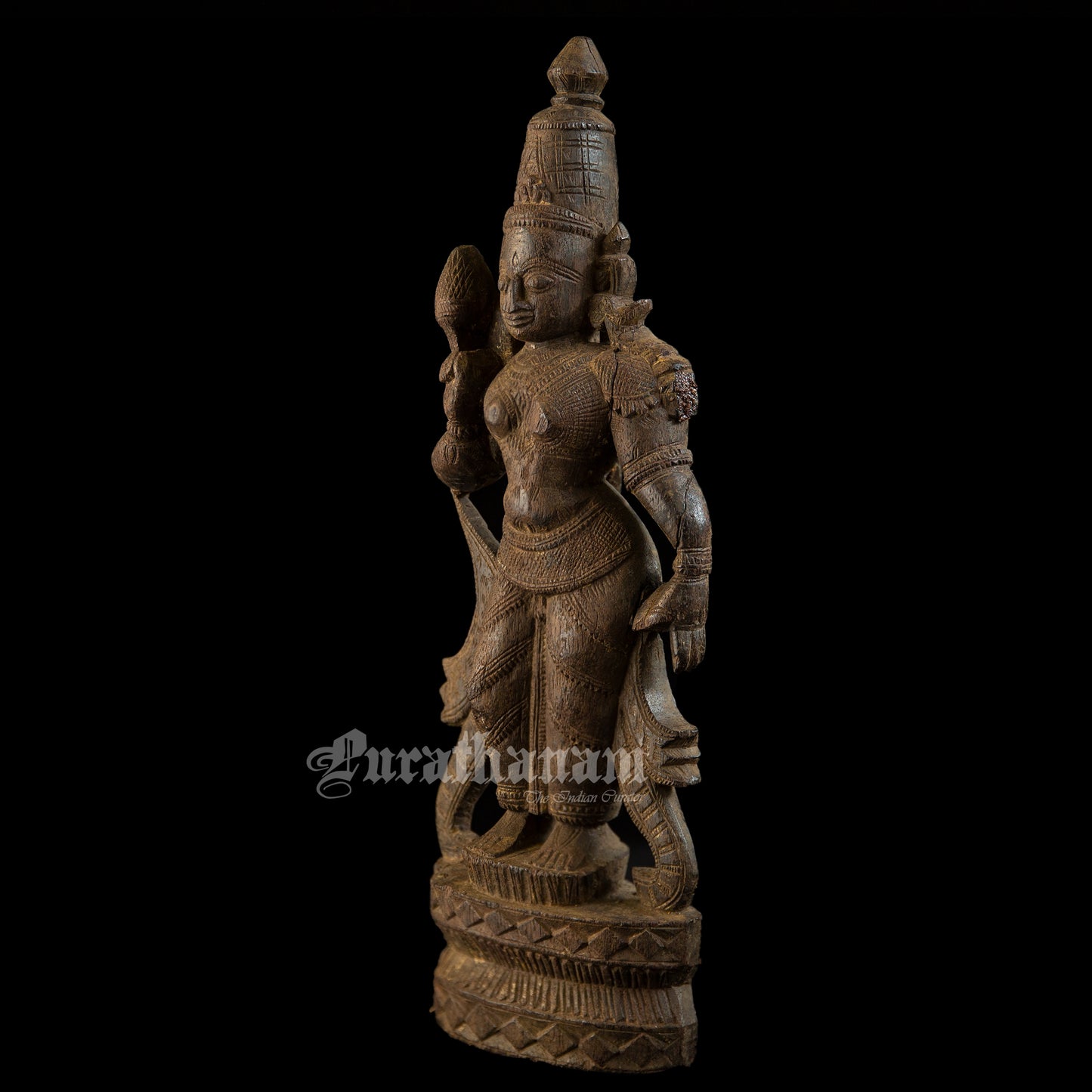 Lakshmi - Red Sanders wood sculpture