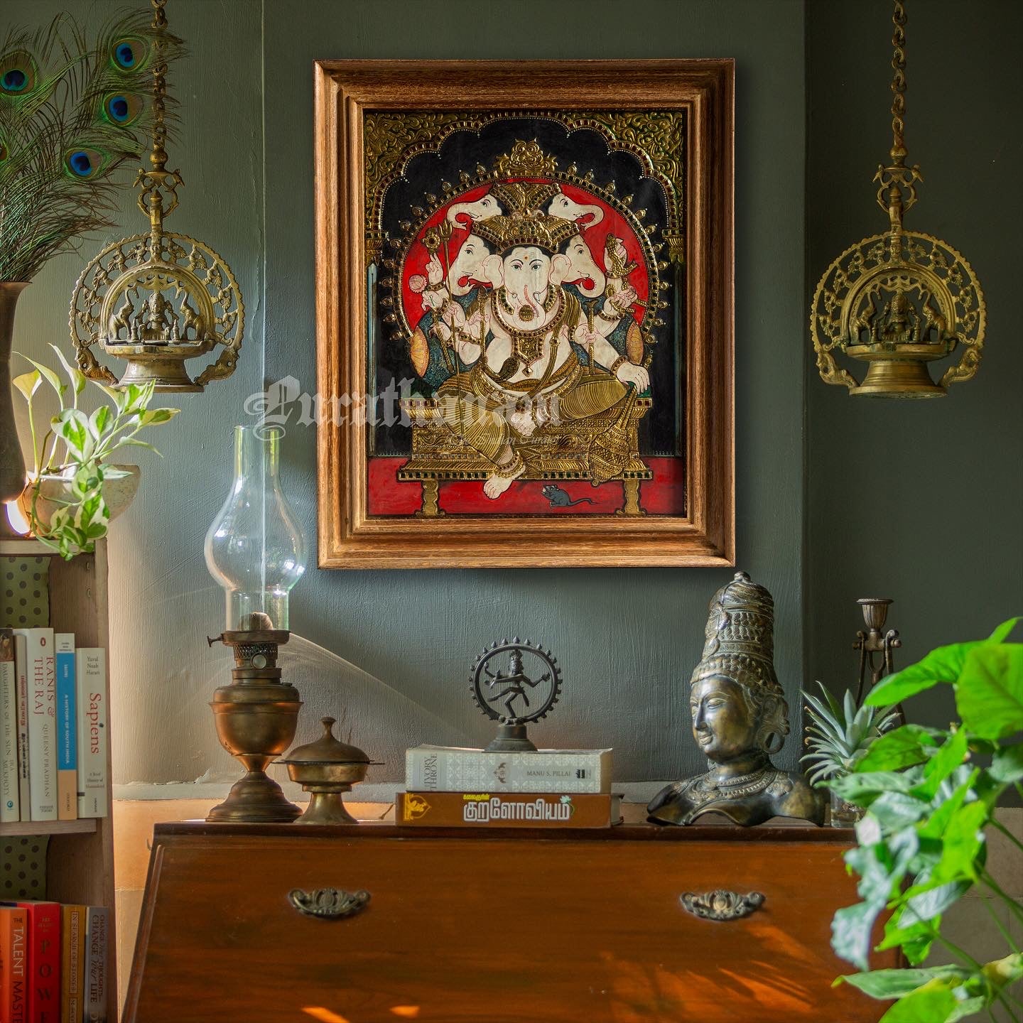 Panchamukha Vinayaga - Tanjore Painting
