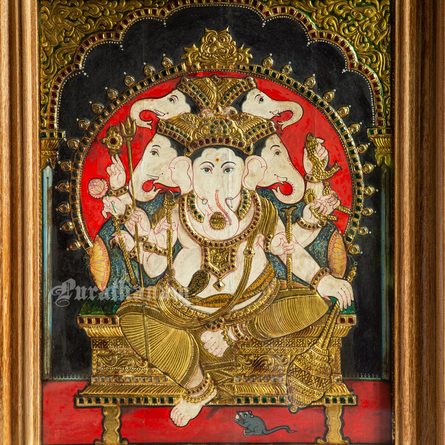 Panchamukha Vinayaga - Tanjore Painting
