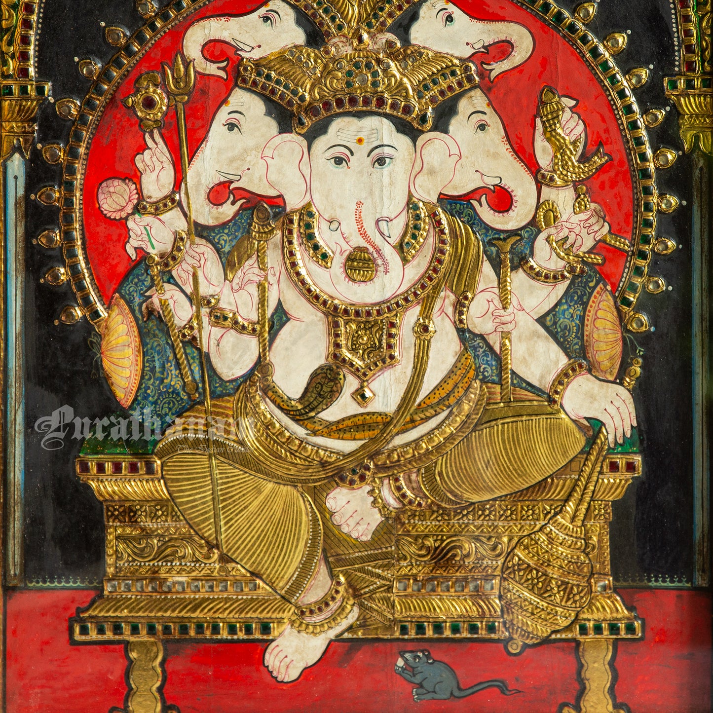 Panchamukha Vinayaga - Tanjore Painting
