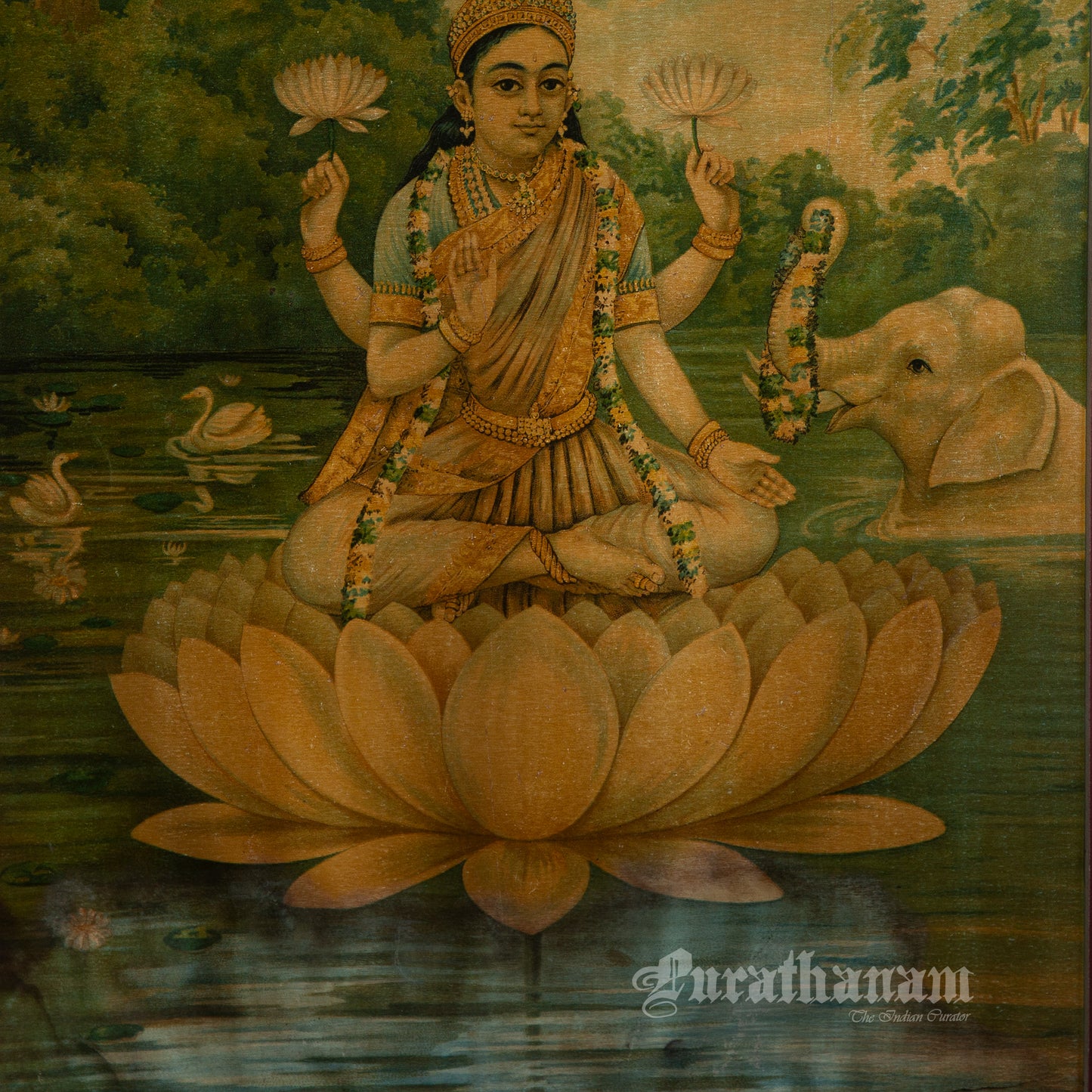 Lakshmi - Oleograph Print (Ravi Varma)