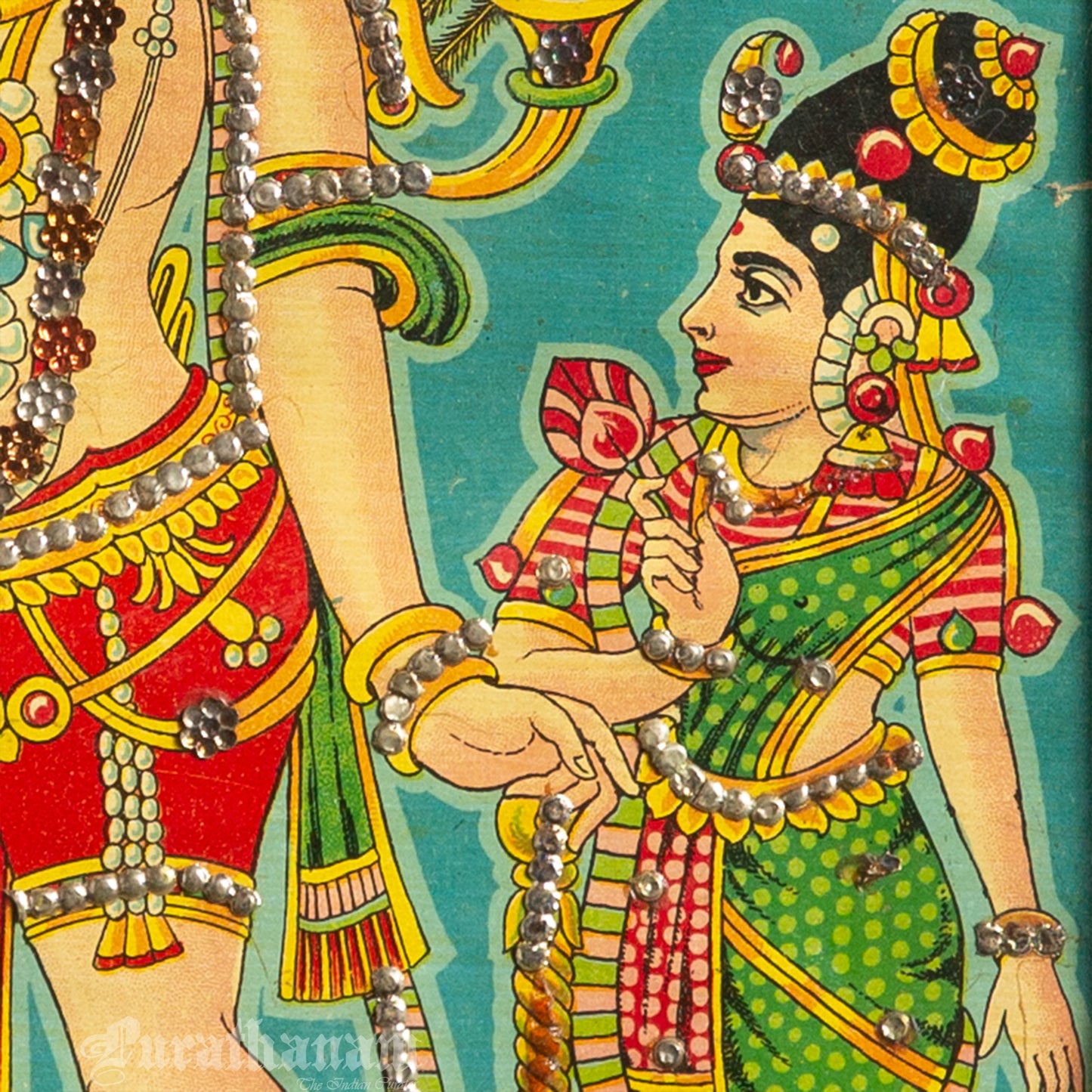 Sree Madurai Veeran - Embellished - Oleograph Print