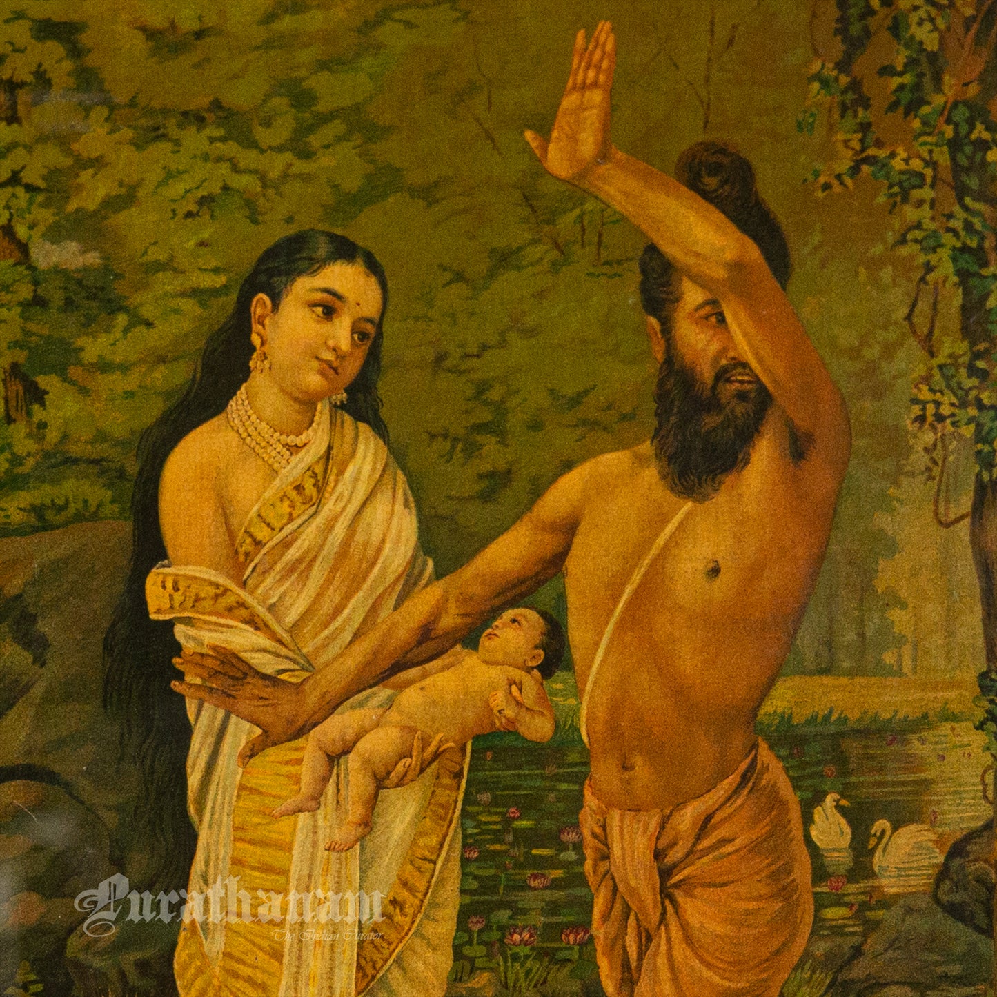 Shakuntala Janam by Ravi Varma (Oleograph Print)