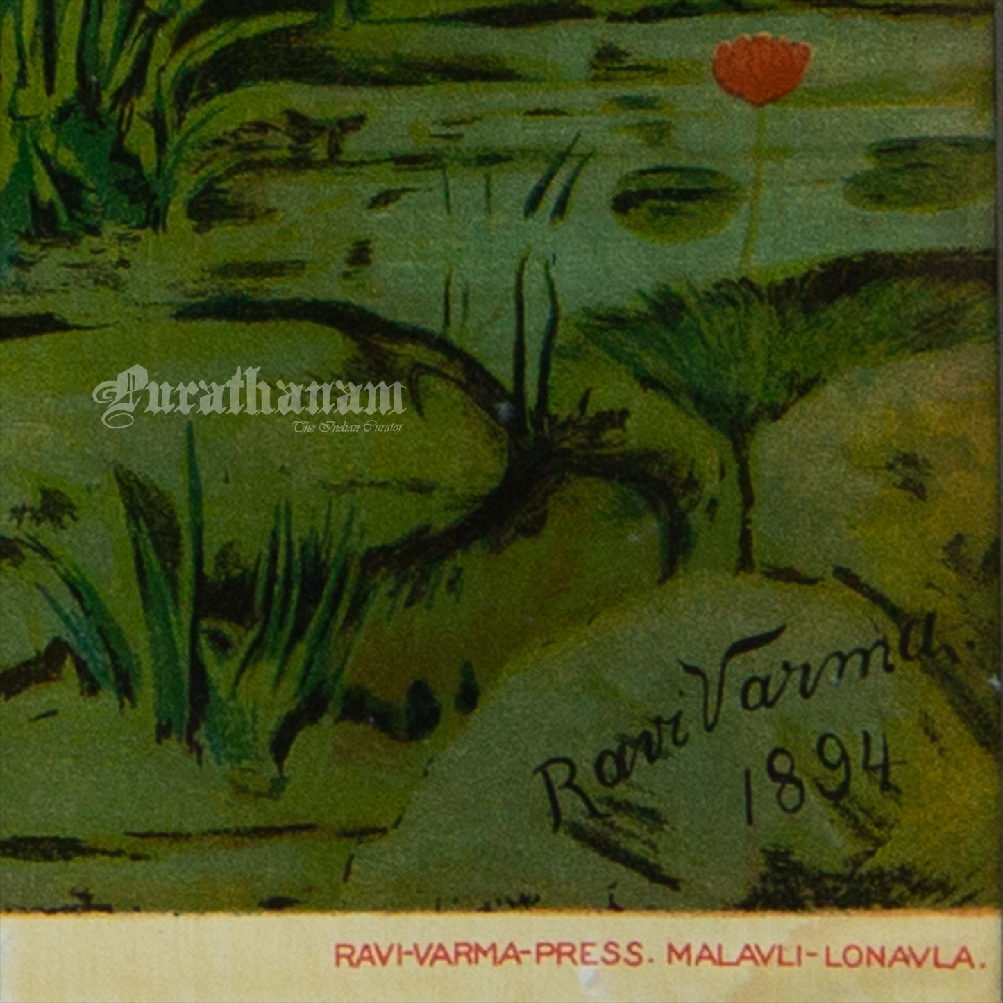 Saraswati - Oleograph Print (Ravi Varma)