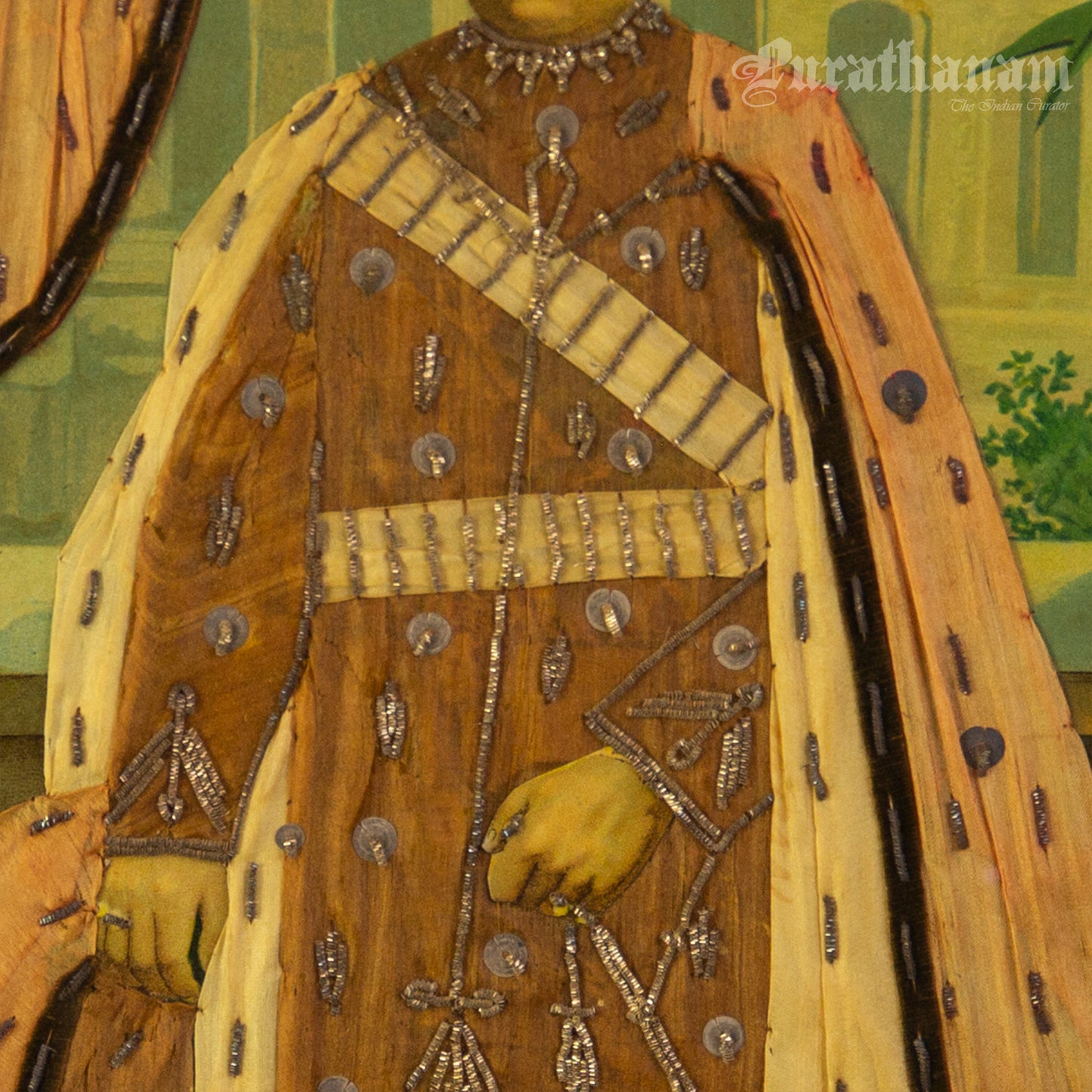 Maharaja of Mysore by Ravi Varma - Oleograph Print Embellished