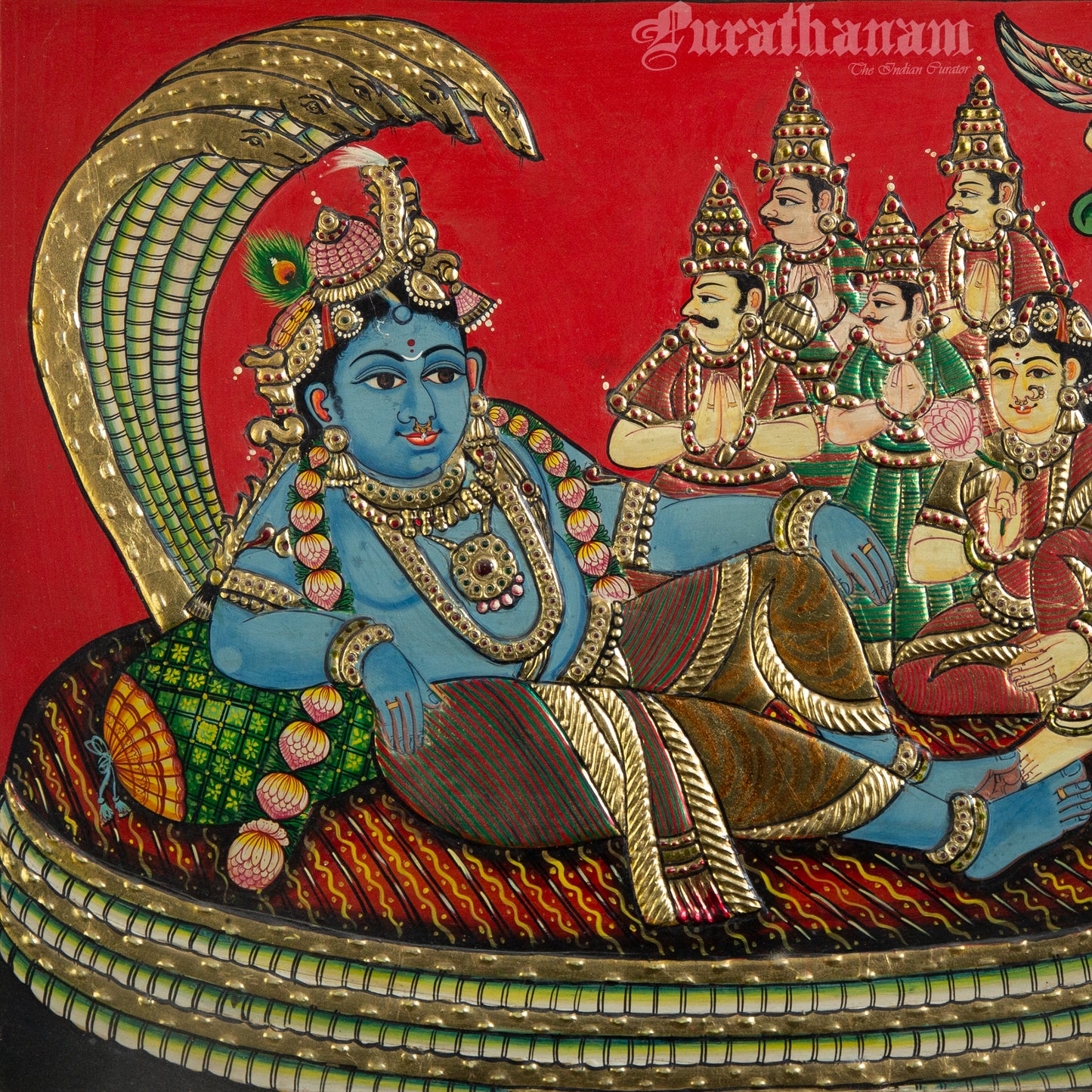 Shesh Shayi Krishna - Tanjore Painting