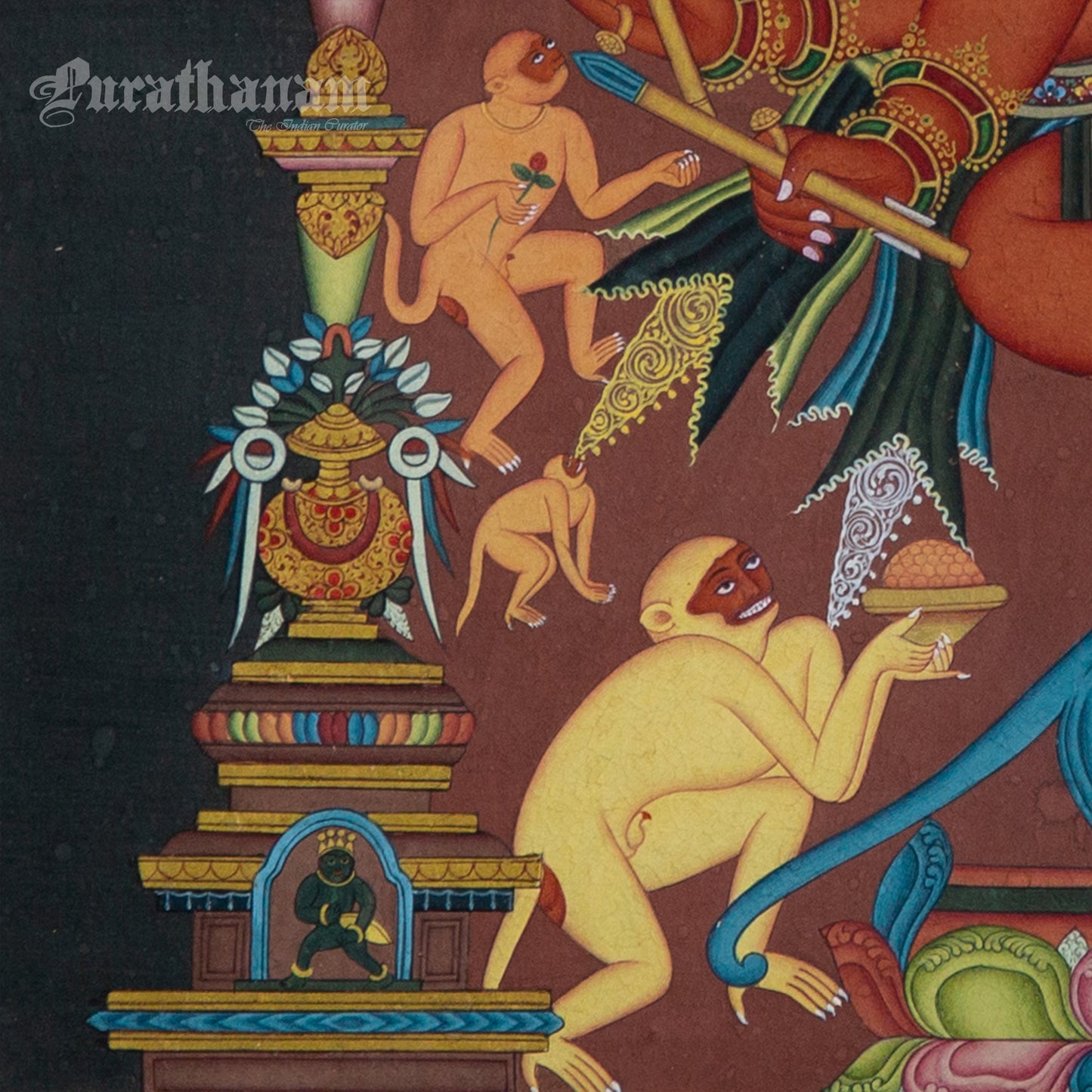 12-Armed Maha Rakta Ganapati - Tibetan thangka Art