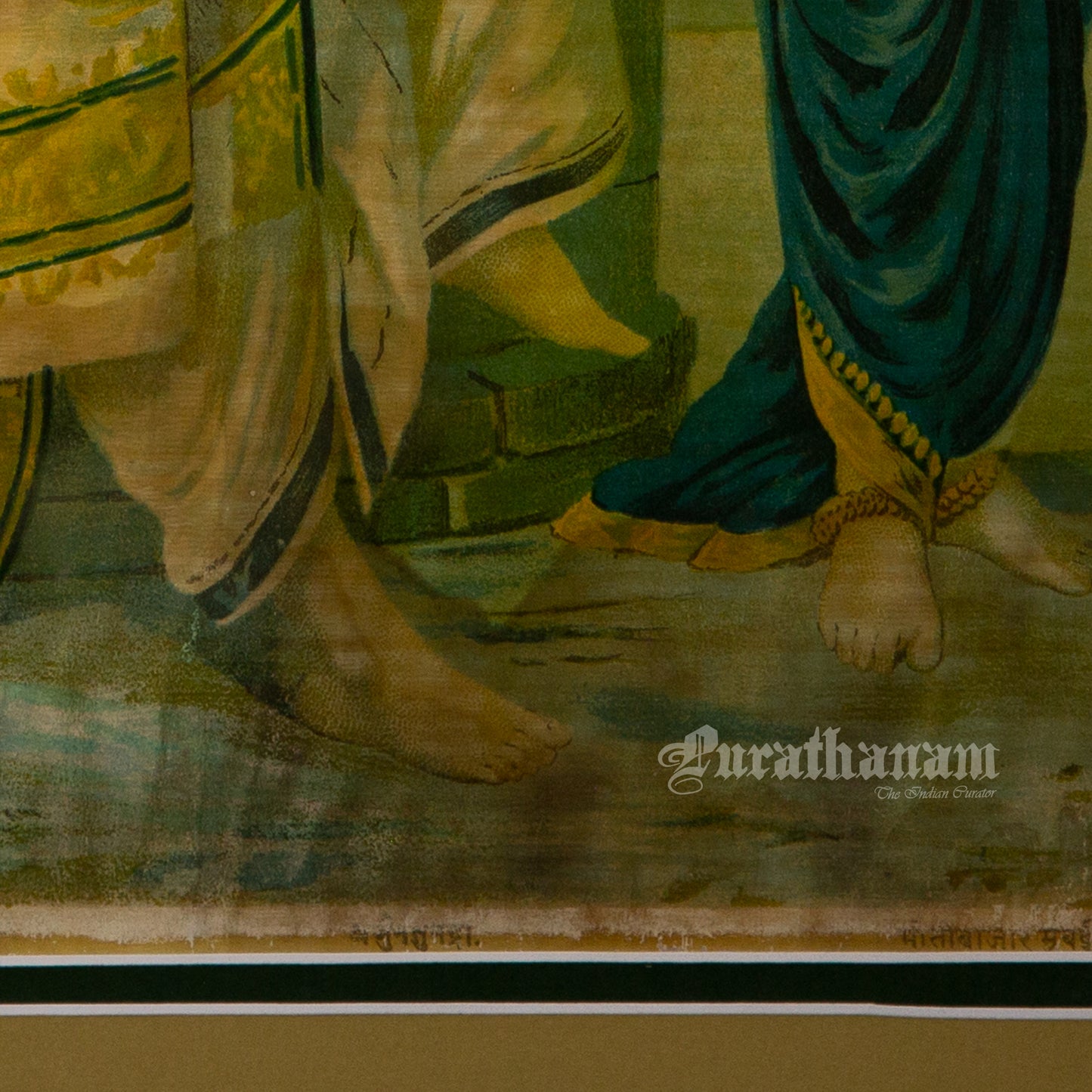 Arjun Subhadra by Ravi Varma - Oleograph Print Embellished