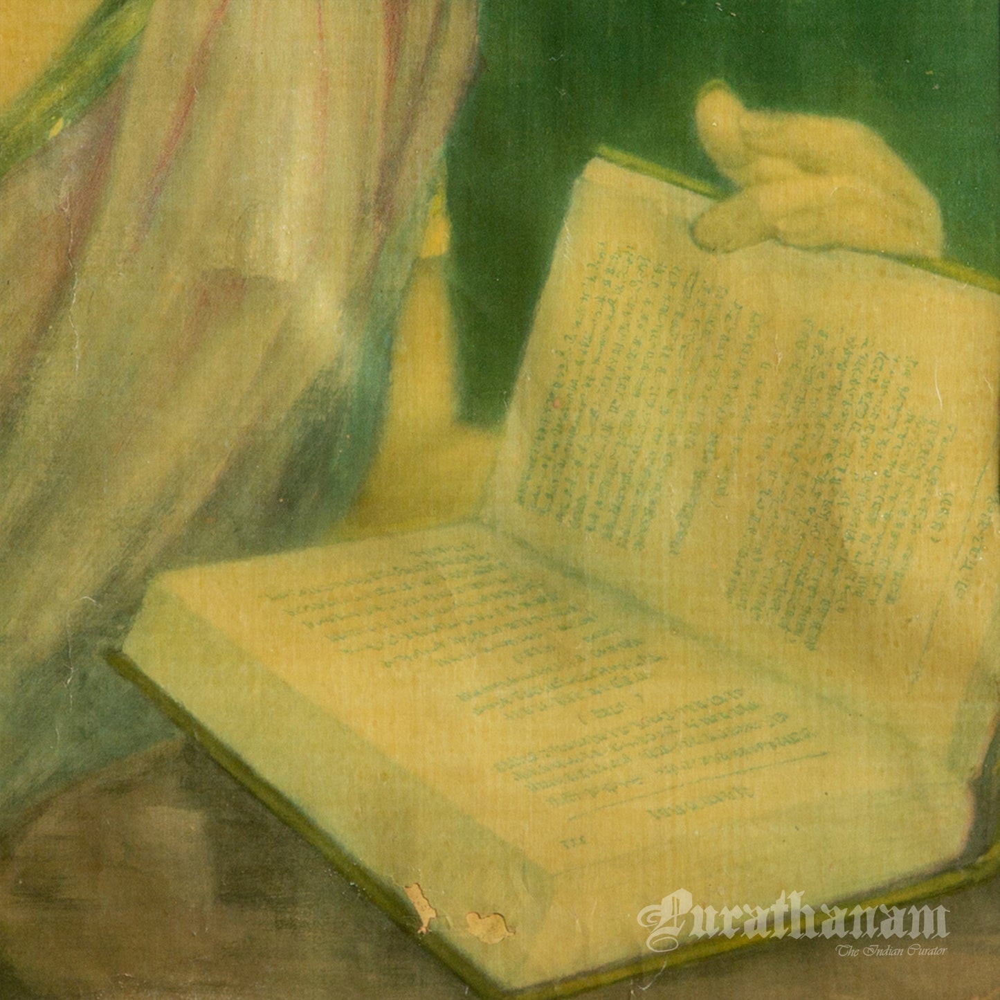 A Colonial Women with an open book (Oleograph Print)