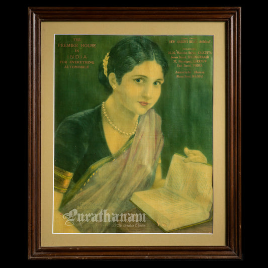 A Colonial Women with an open book (Oleograph Print)