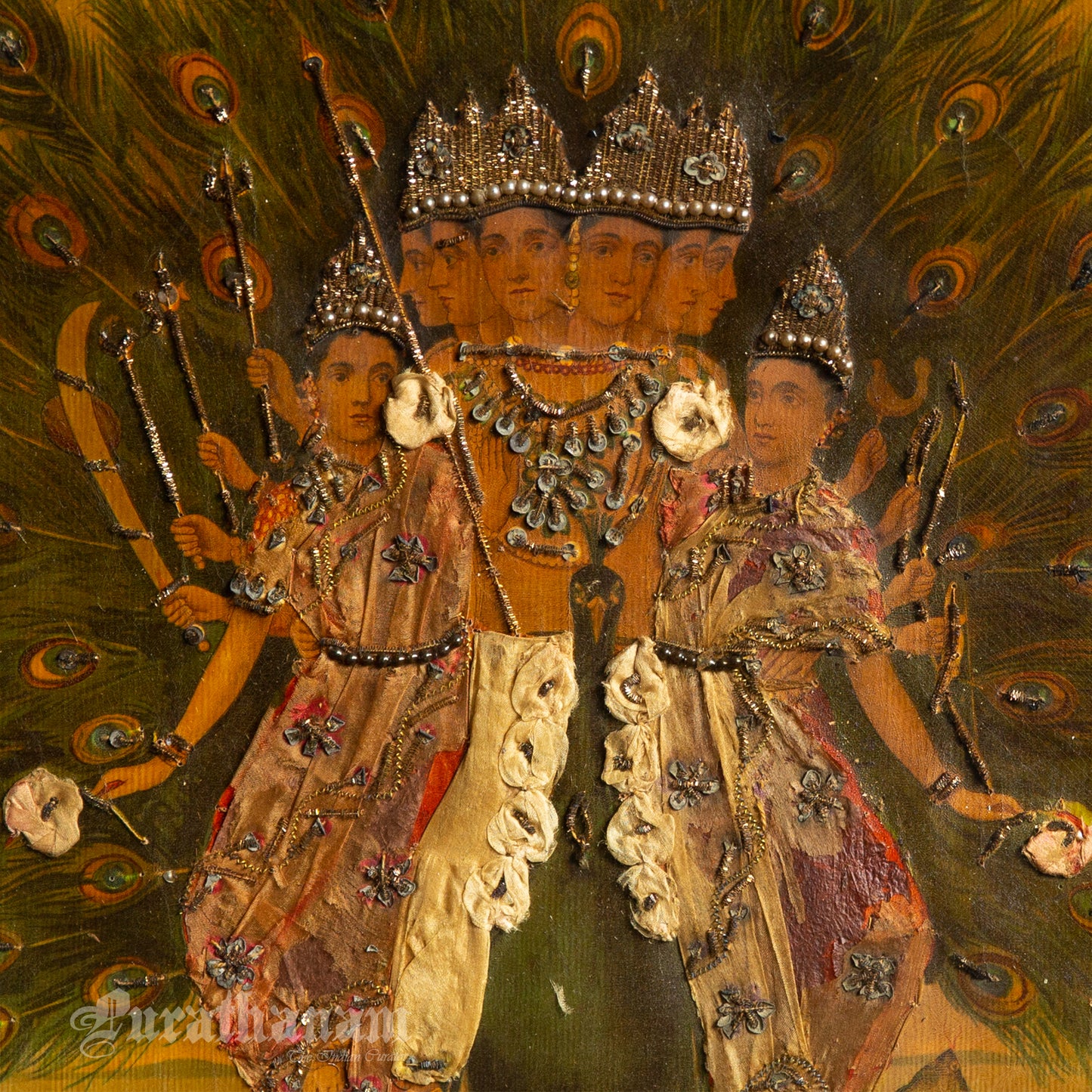 Shri Shanmukha Subramaniaswami by Ravi Varma- Embellished Oleograph Print
