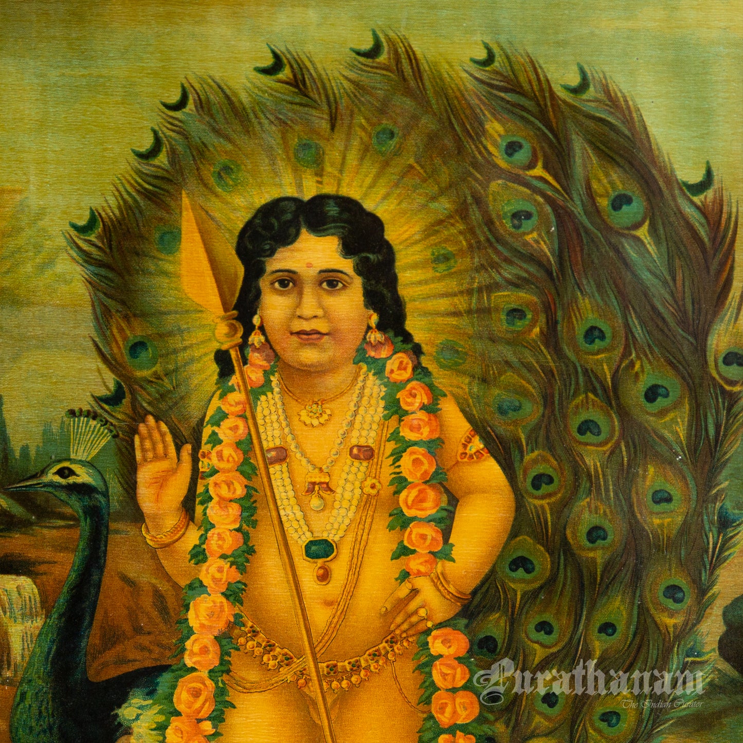 Sri Bala Subramanya - Oleograph Print - Enbellished