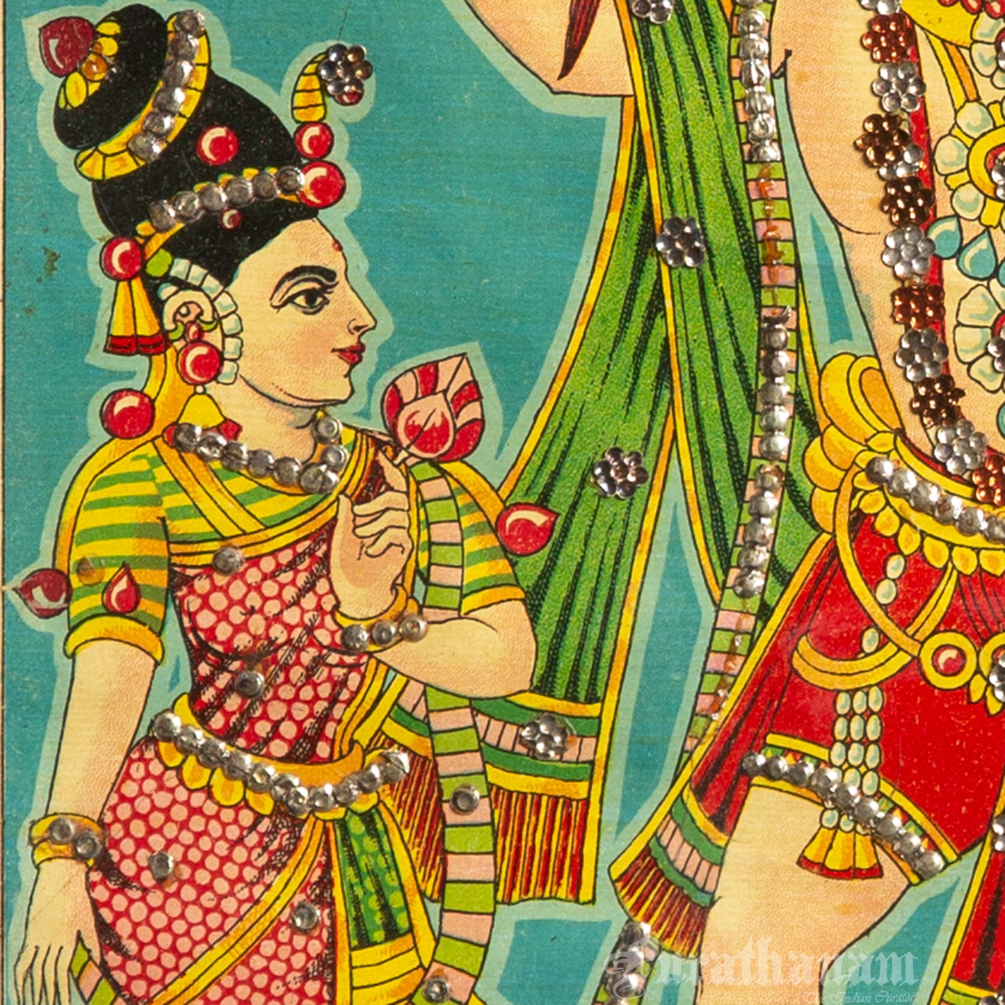 Sree Madurai Veeran - Embellished - Oleograph Print