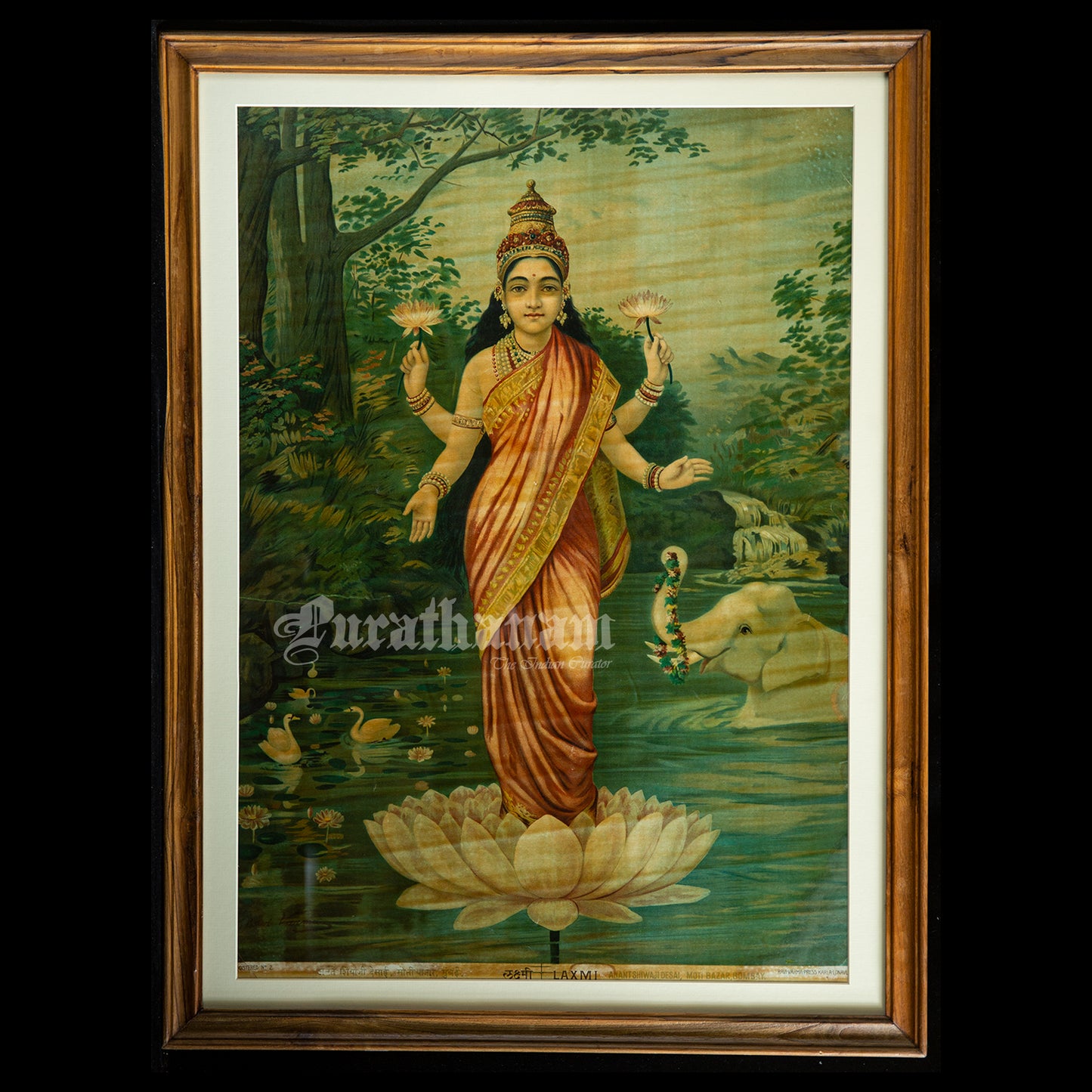 Lakshmi by Ravi Varma - Lithograph Print