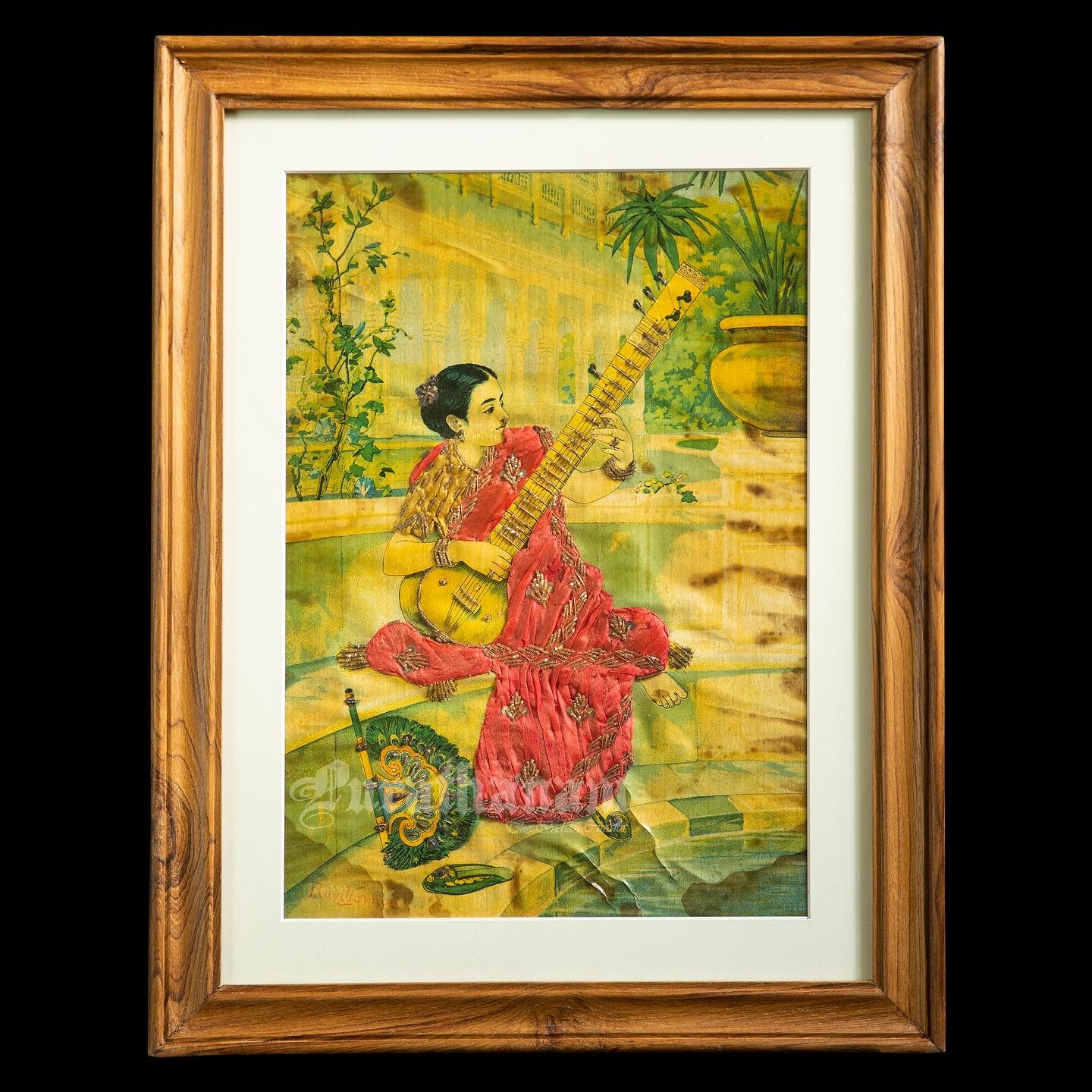 Kadambari by Ravi Varma - Embellished Lithograph Print