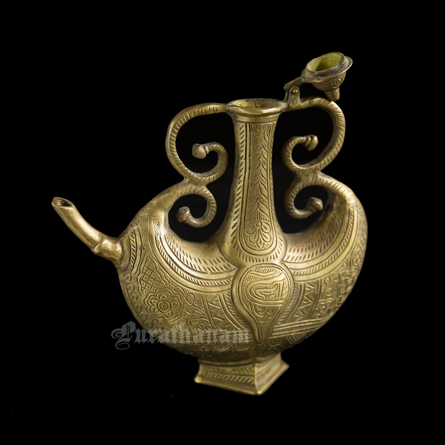 Mughal styled water Jug (Surahi) - Brass