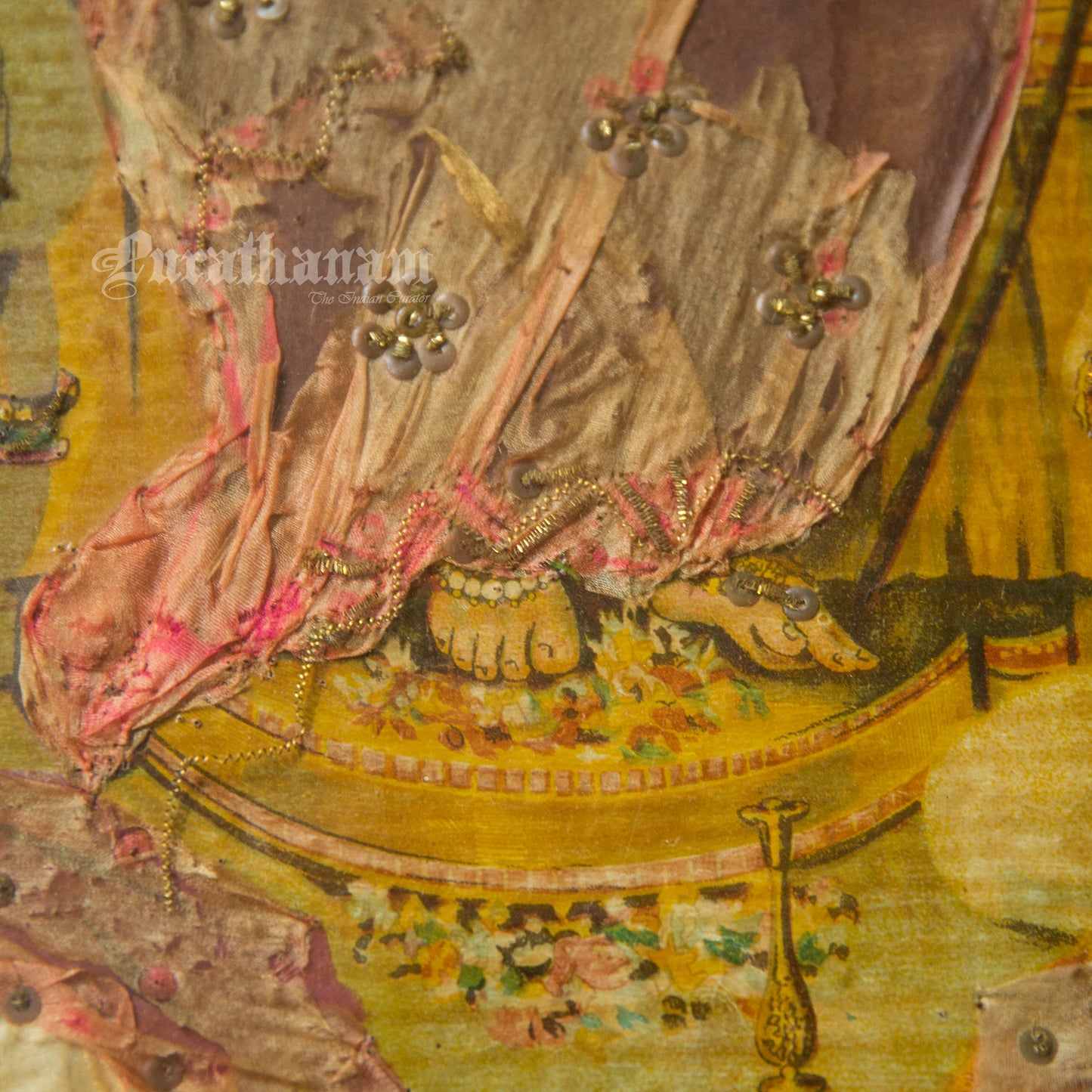 Ambika by Ravi Varma - Embellished (Oleograph Print)