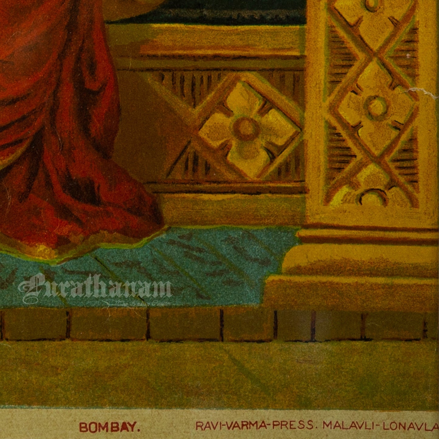 Riddhi Siddhi Ganapati by Ravi Varma (Oleograph Print)
