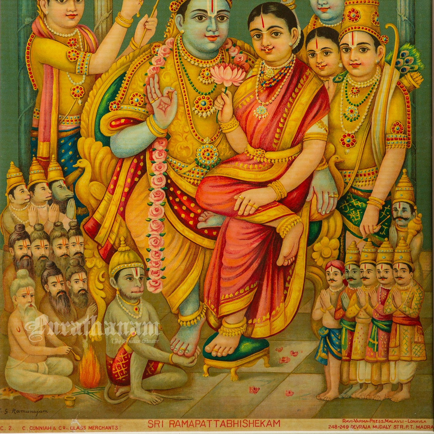 Sri Ram Pattabhishekam  by C. G. Ramanujam  (Oleograph Print)