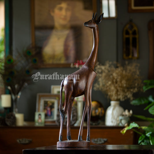 Giraffe  Wooden Sculpture- African wood (made of single block)