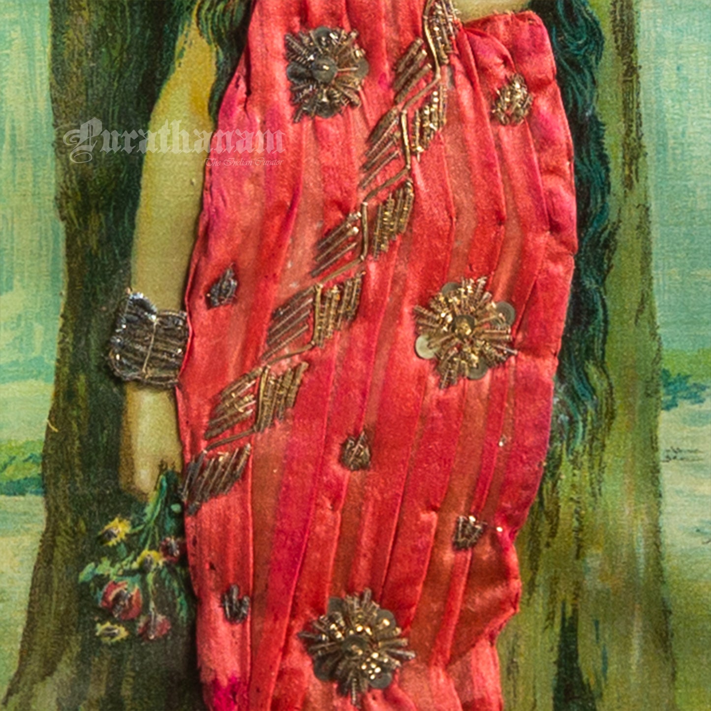 Madalasa Ritudhwaja by Ravi Varma - Embellished Lithograph Print