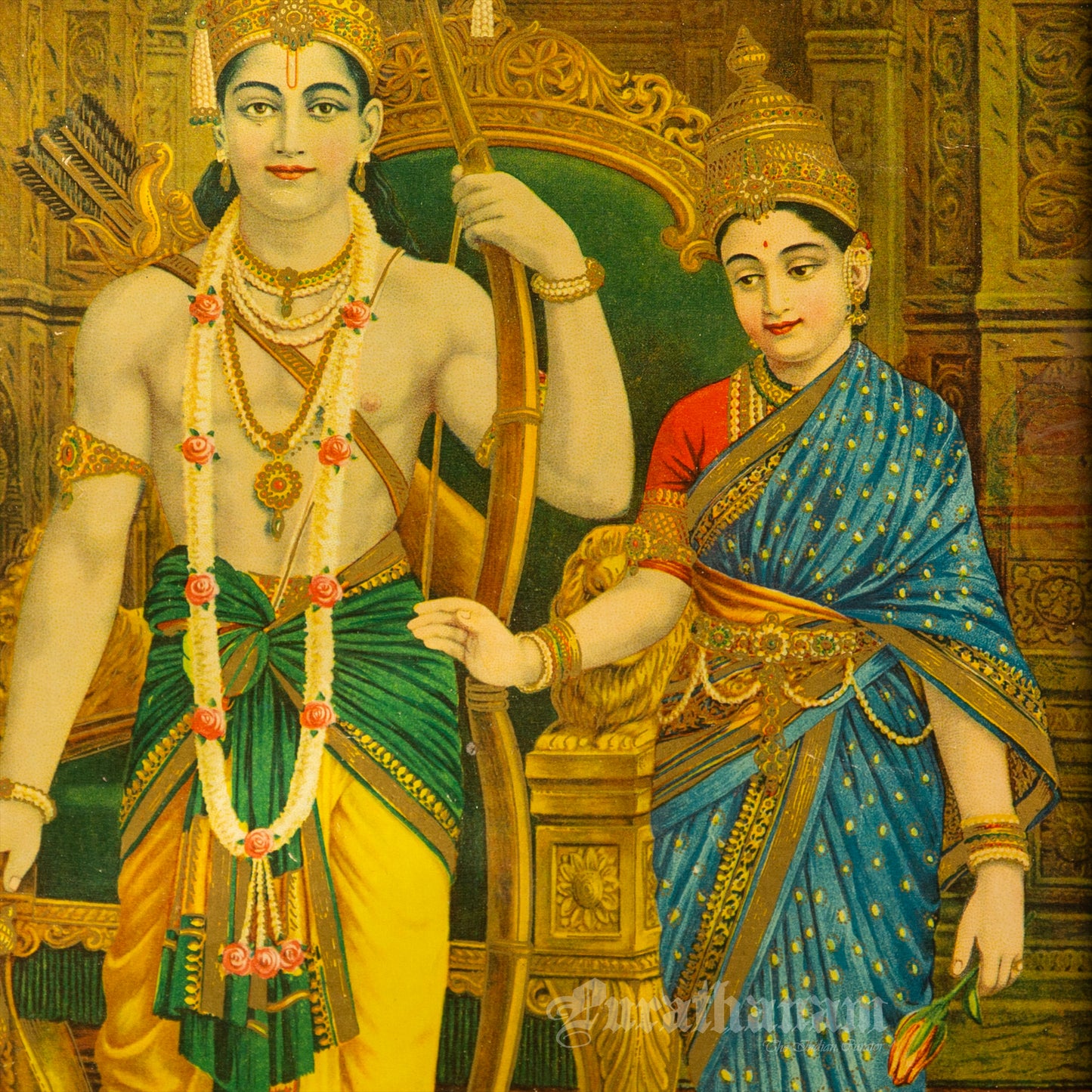 Kothanda Ram (Ram Darbar)  by G. V. Venkatesh Rao - German Lithograph Print