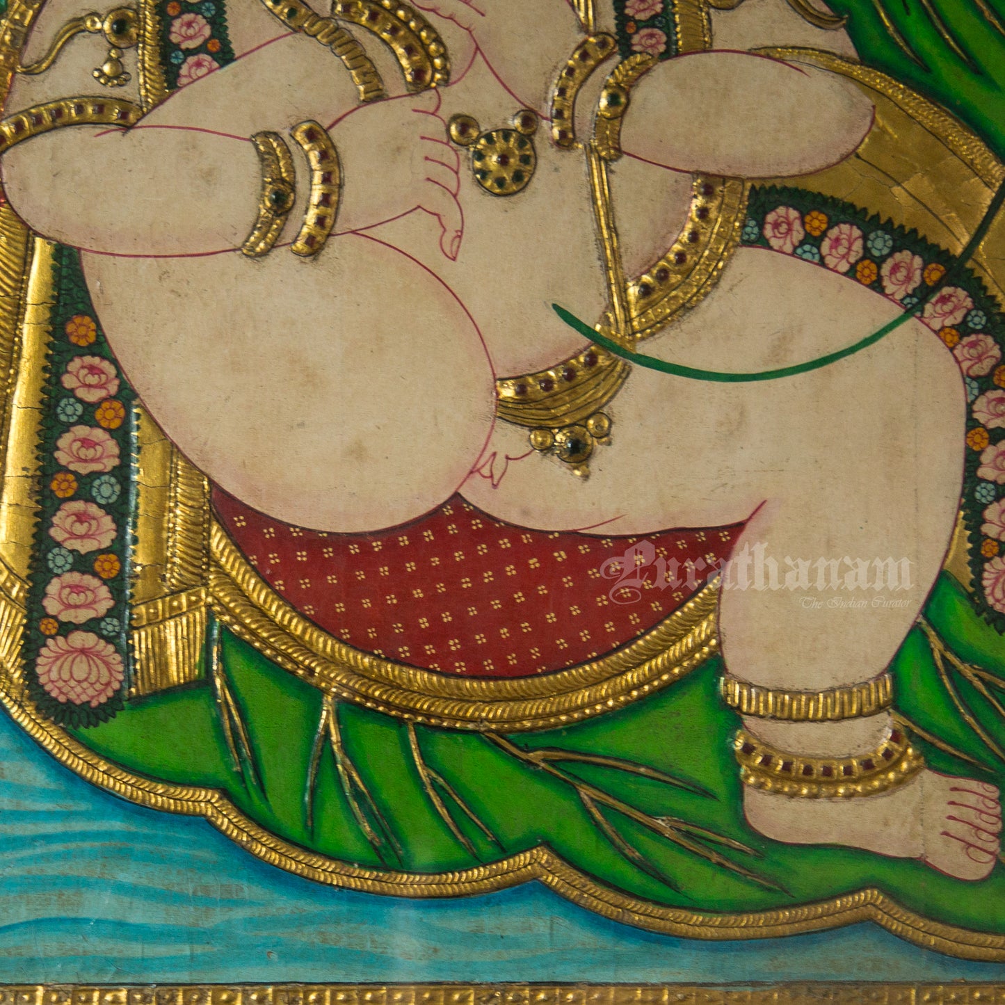 Baby Krishna On Banyan Leaf
