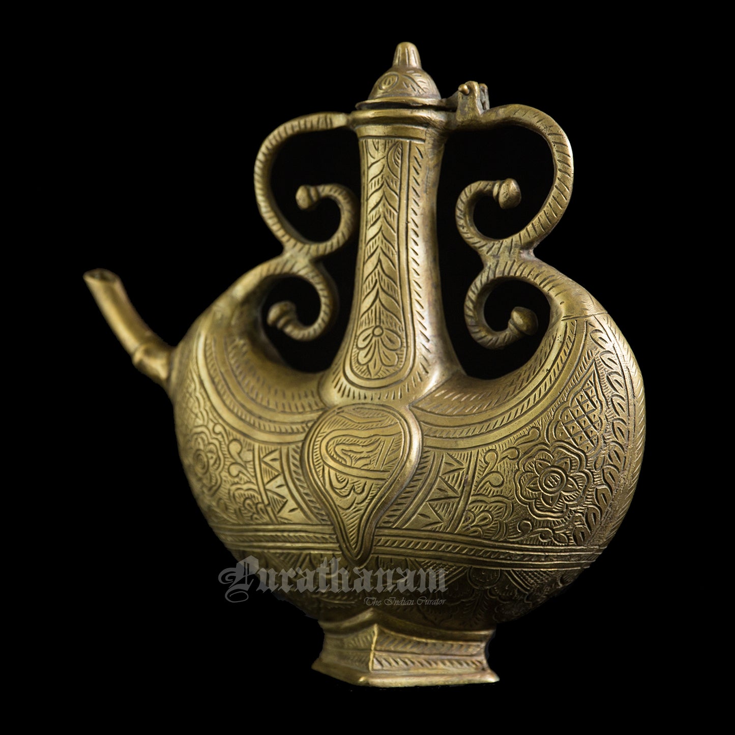 Mughal styled water Jug (Surahi) - Brass