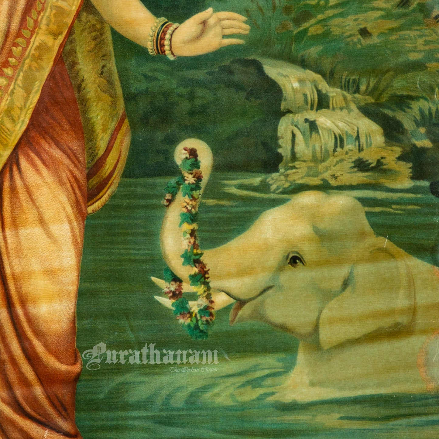 Lakshmi by Ravi Varma - Lithograph Print