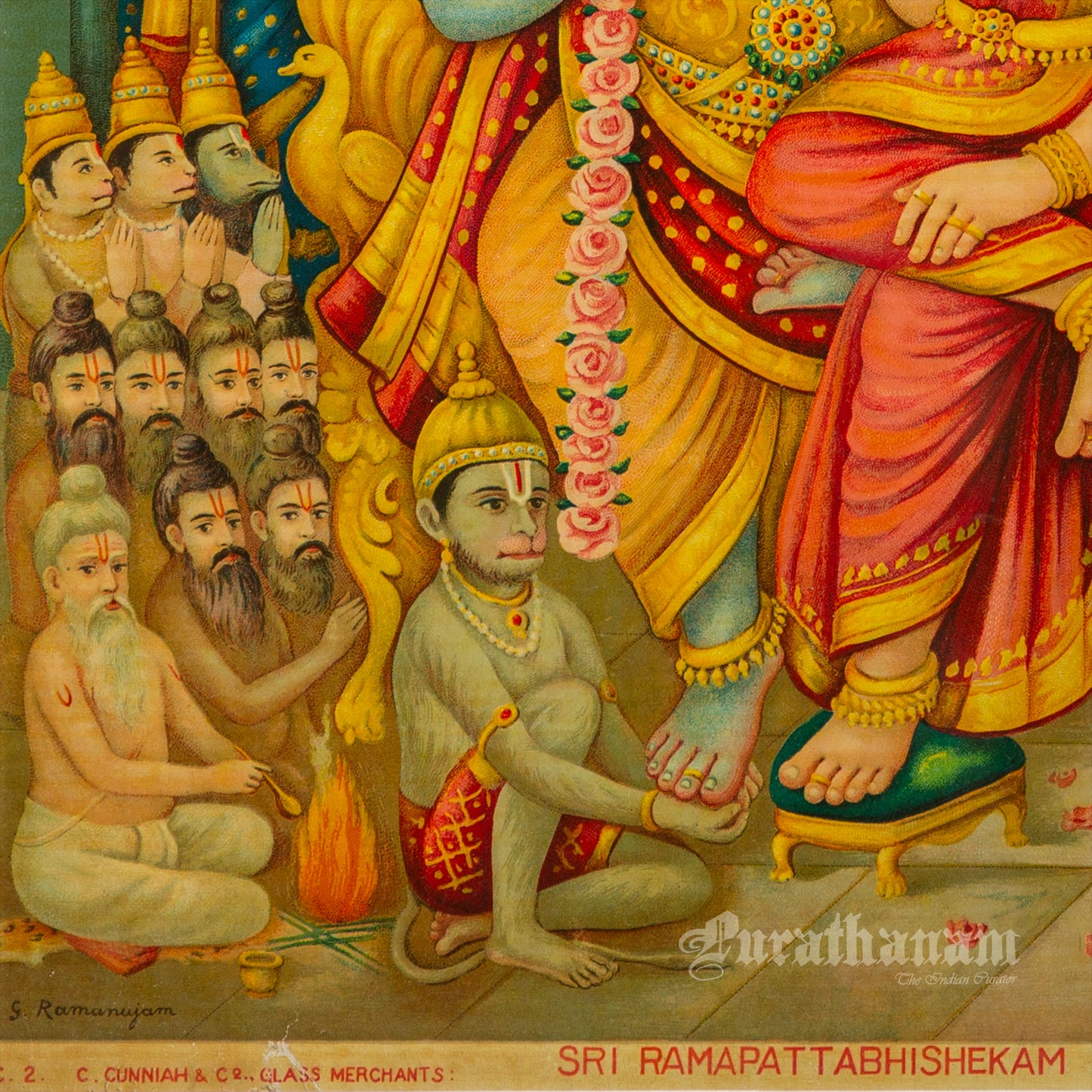 Sri Ram Pattabhishekam  by C. G. Ramanujam  (Oleograph Print)