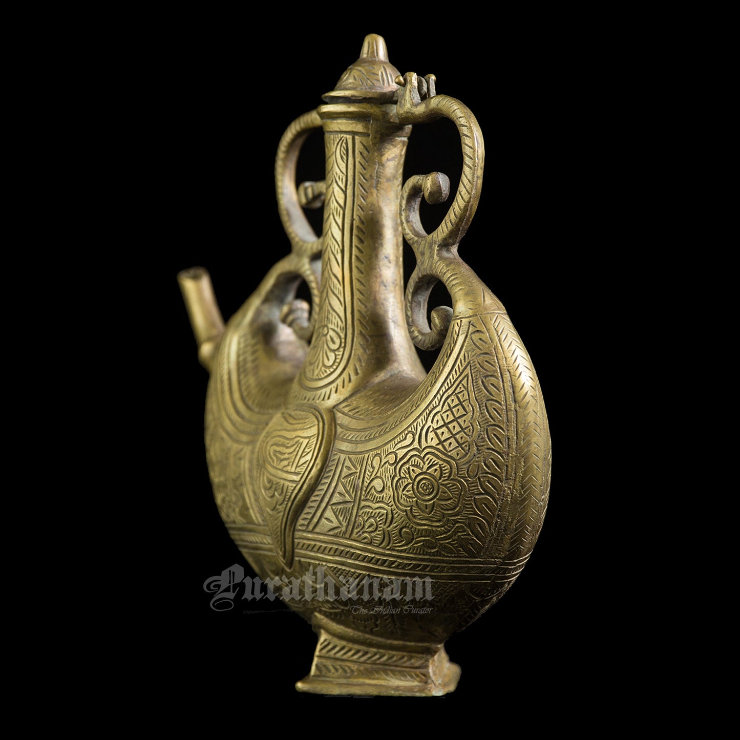 Mughal styled water Jug (Surahi) - Brass