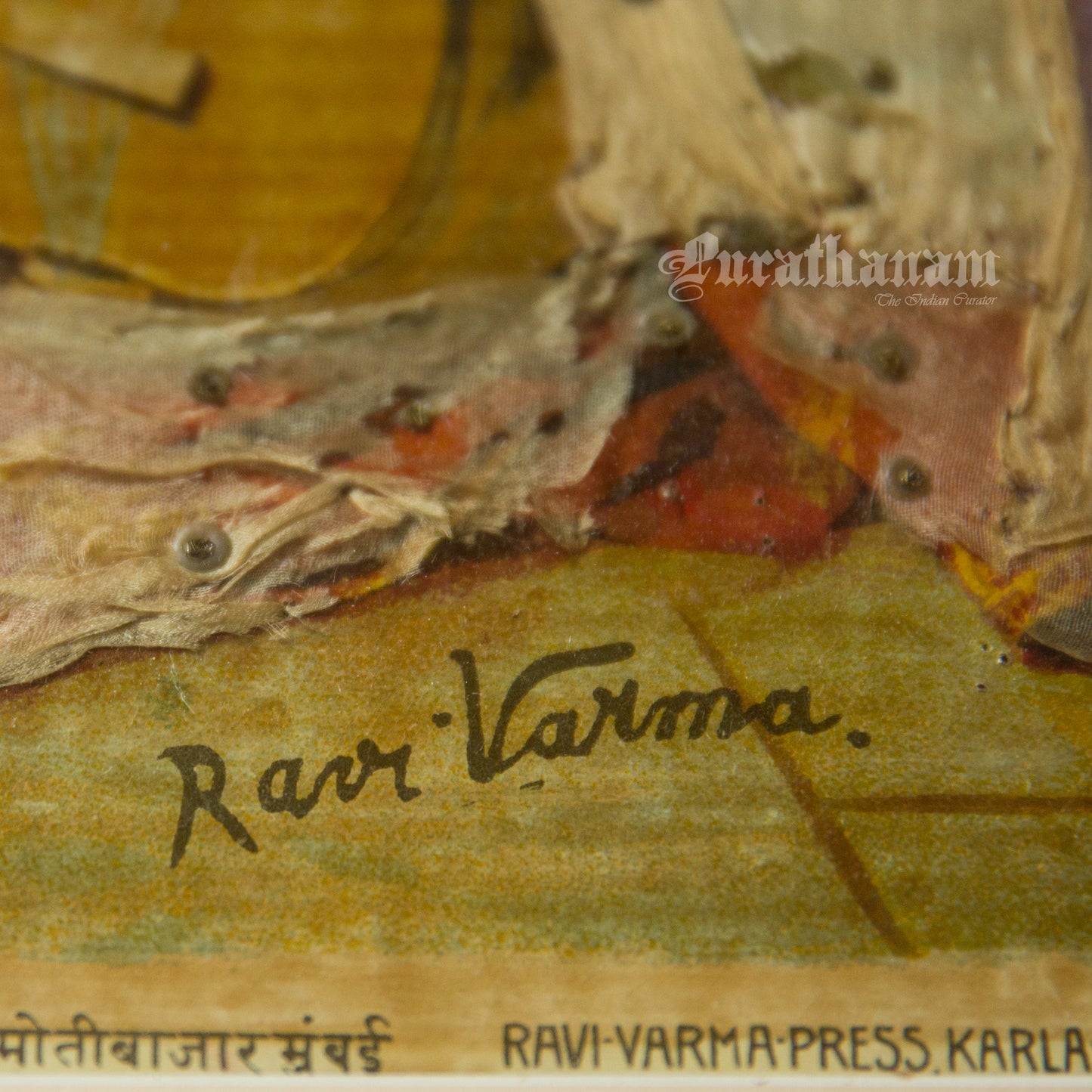Ambika by Ravi Varma - Embellished (Oleograph Print)