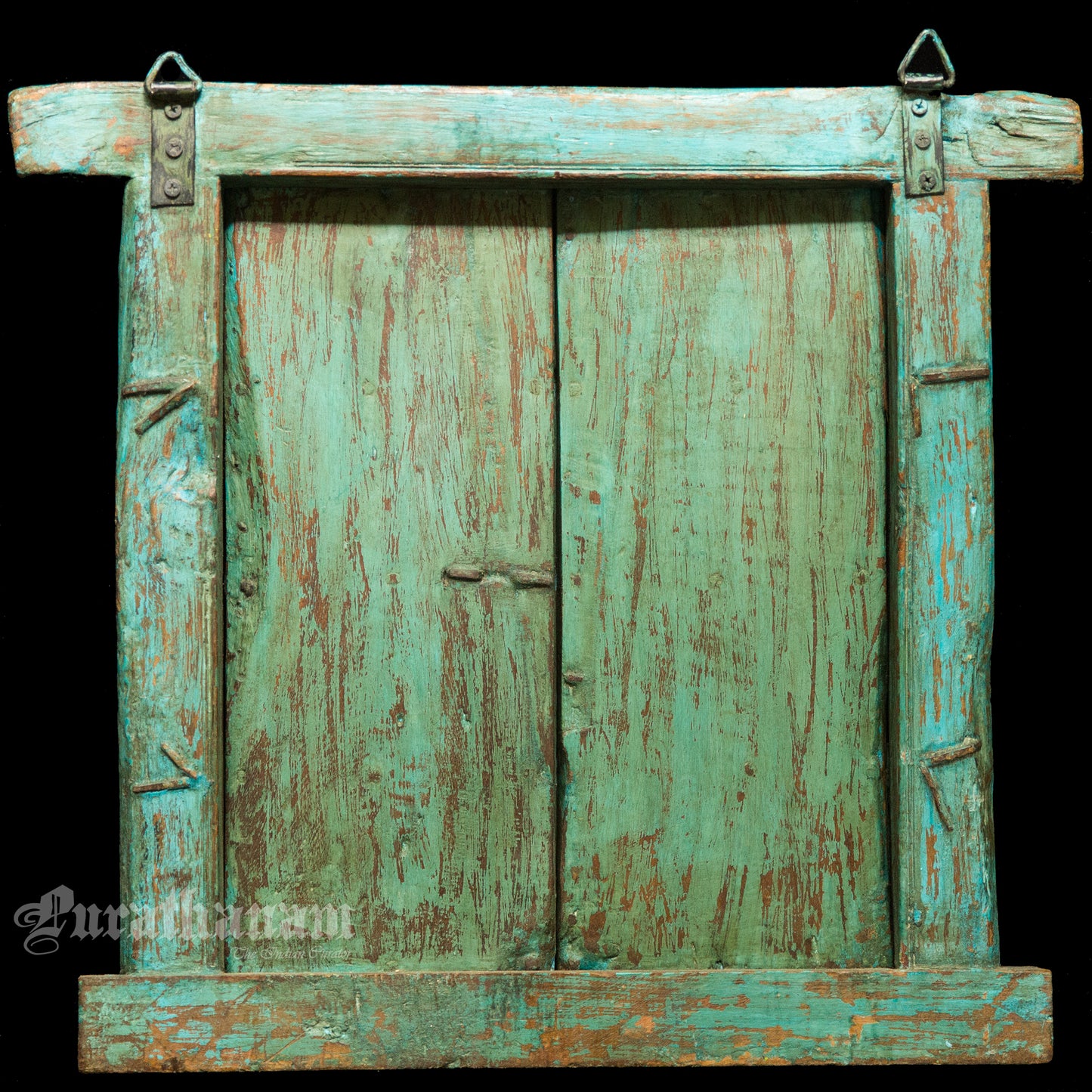 Turquoise Brass embellished Window