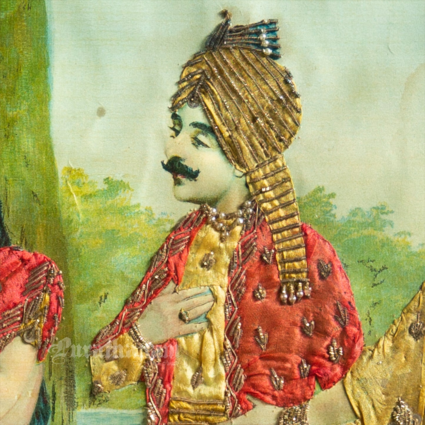 Madalasa Ritudhwaja by Ravi Varma - Embellished Lithograph Print