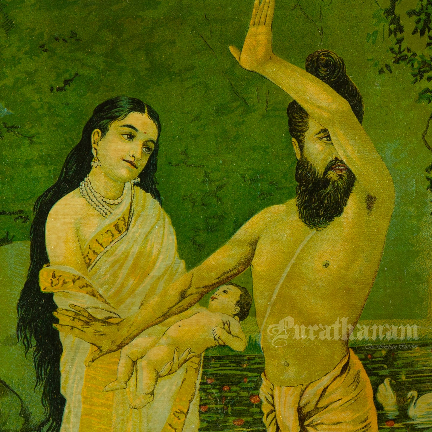 Vishwamitra Menaka (Shakuntala Janam) by Ravi Varma (Oleograph Print)