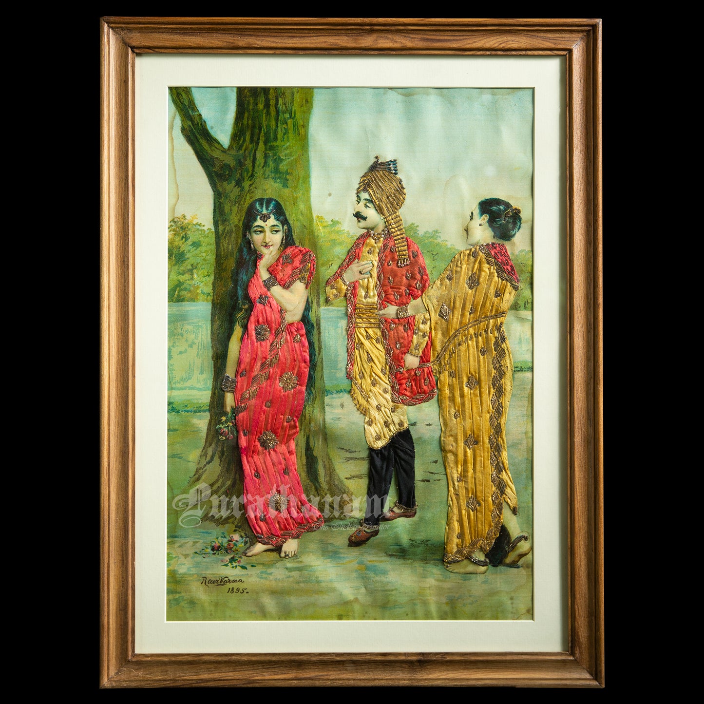Madalasa Ritudhwaja by Ravi Varma - Embellished Lithograph Print
