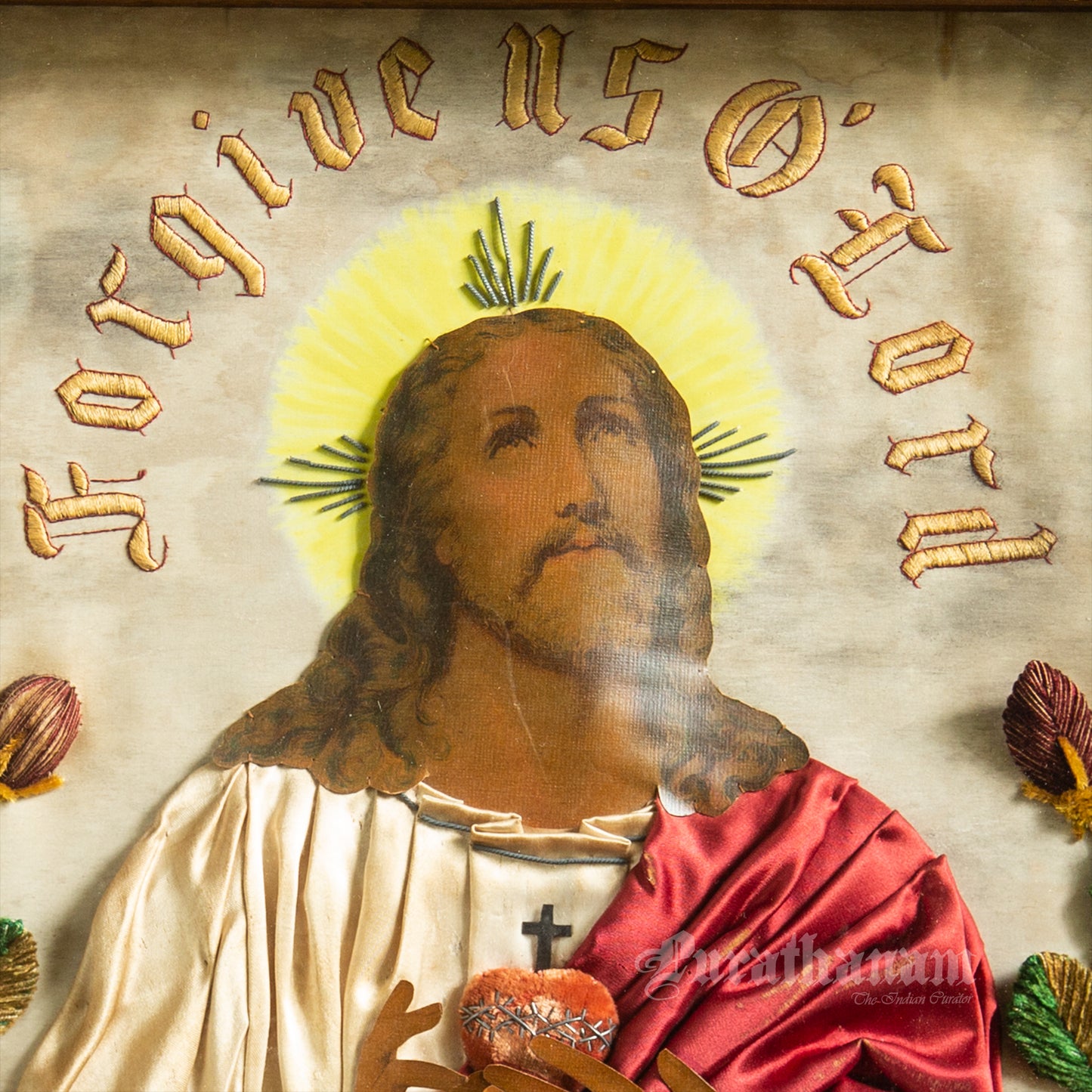 Jesus - Chromolithograph Print Embellished, London