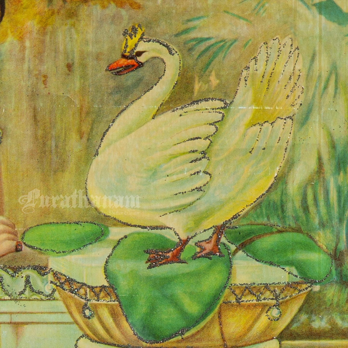 Hamsa Damayanti by Ravi Varma - Lithograph Print