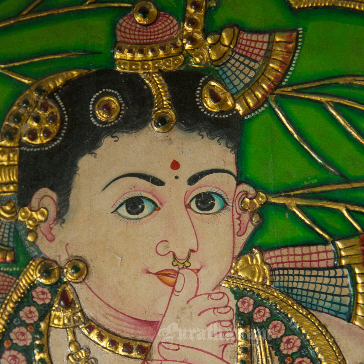 Baby Krishna On Banyan Leaf