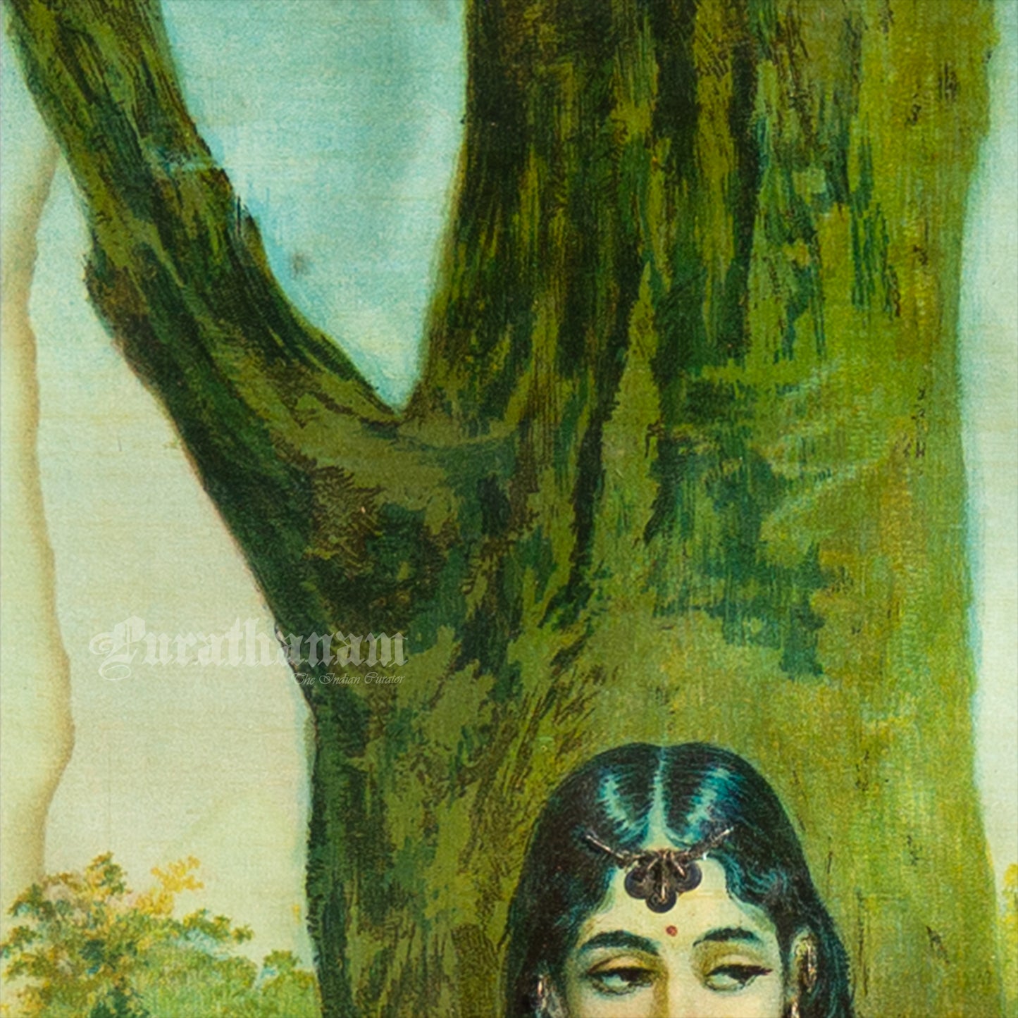Madalasa Ritudhwaja by Ravi Varma - Embellished Lithograph Print