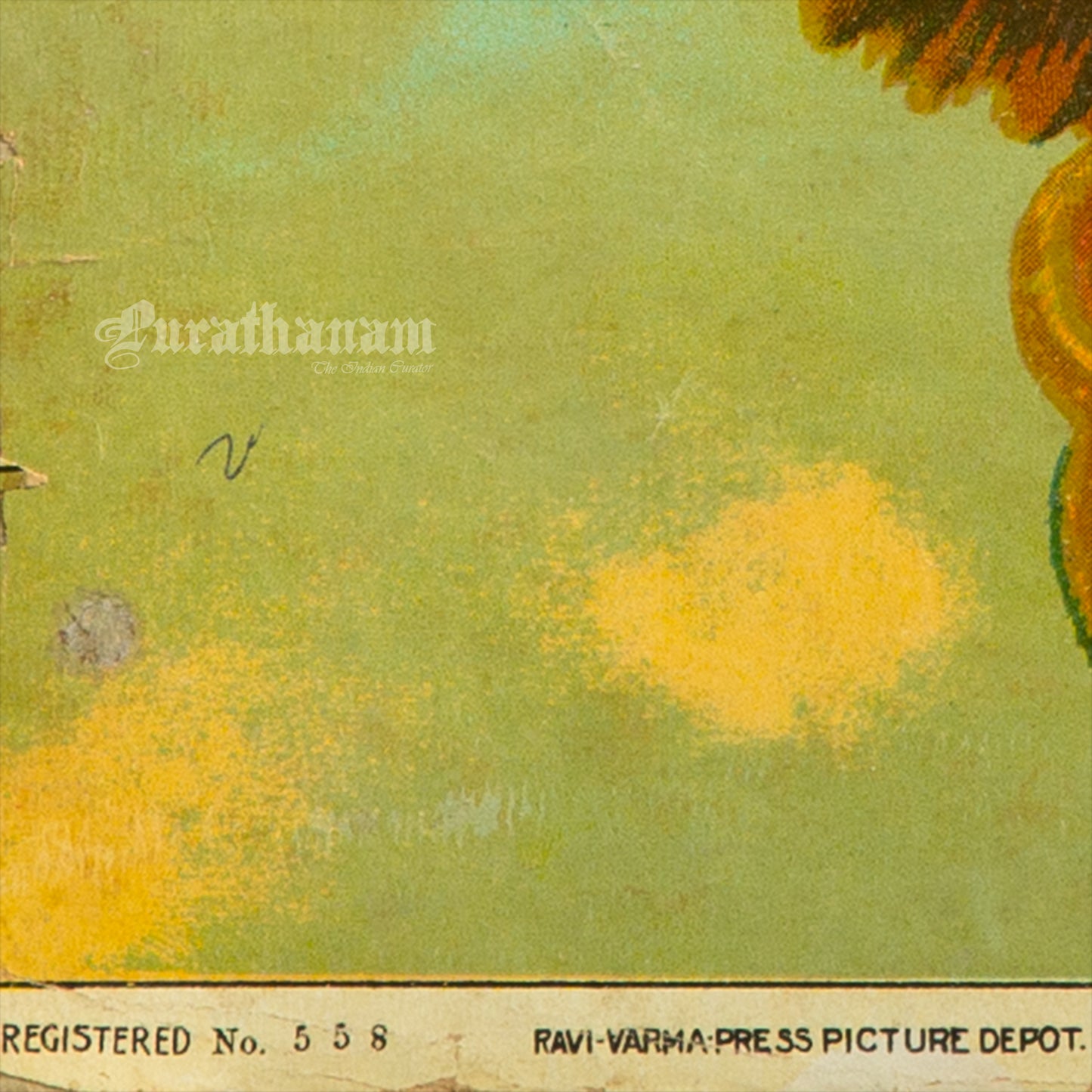 Vishnu Garudwahan by Ravi Varma - Lithograph Print
