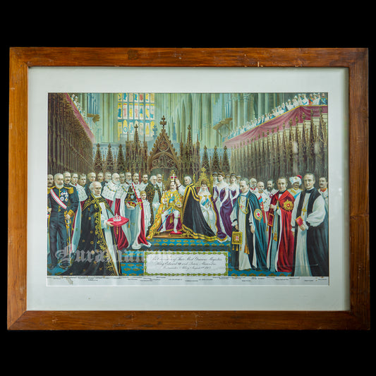 Coronation of King Edward VII and Queen Alexandra in 1902 - Chromolithograph Print, London