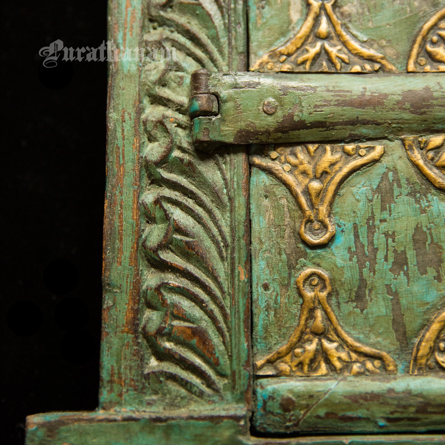 Turquoise Brass embellished Window