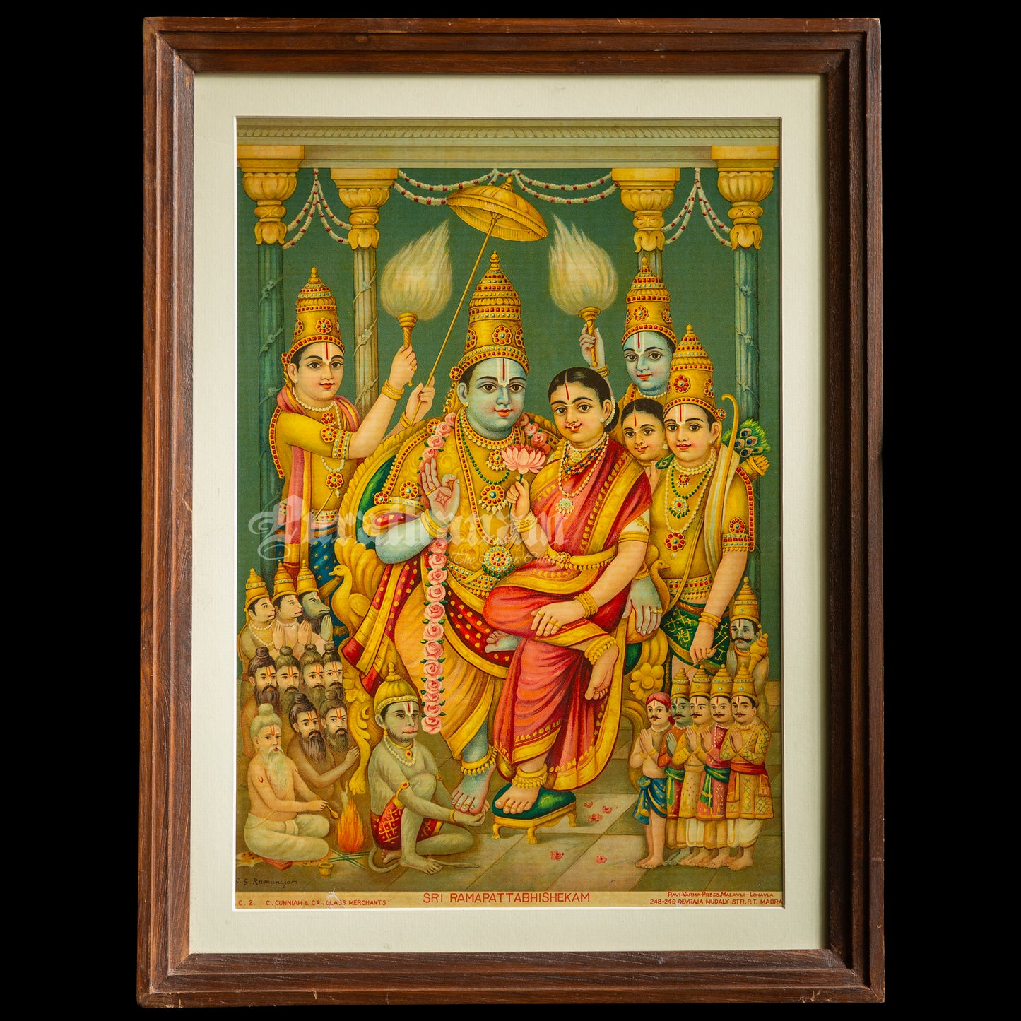 Sri Ram Pattabhishekam  by C. G. Ramanujam  (Oleograph Print)
