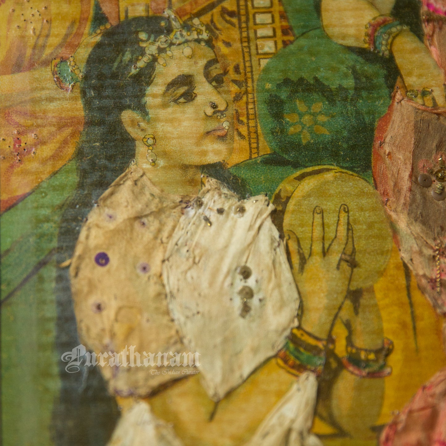 Ambika by Ravi Varma - Embellished (Oleograph Print)